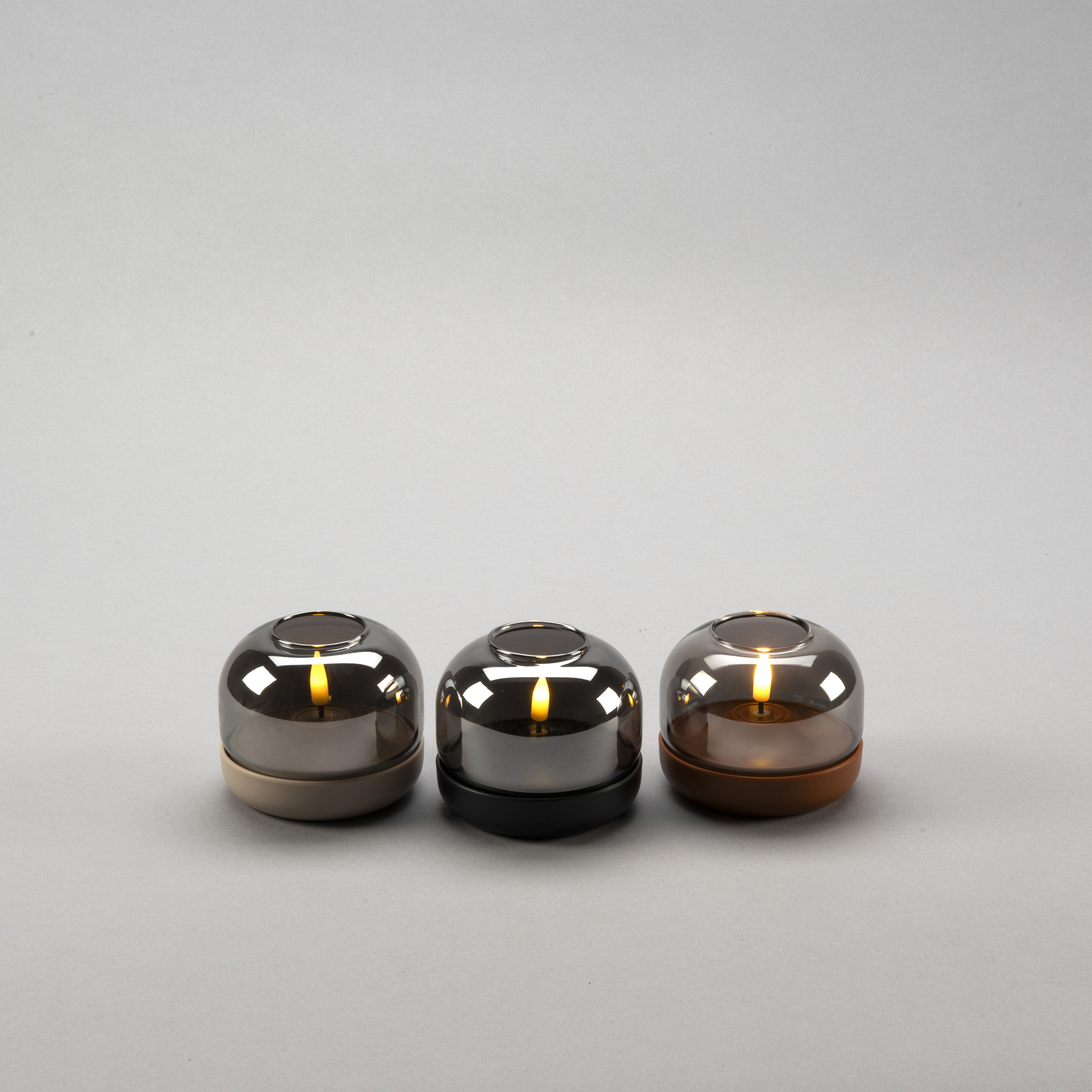 Ljus med glasdekoration LED Beige