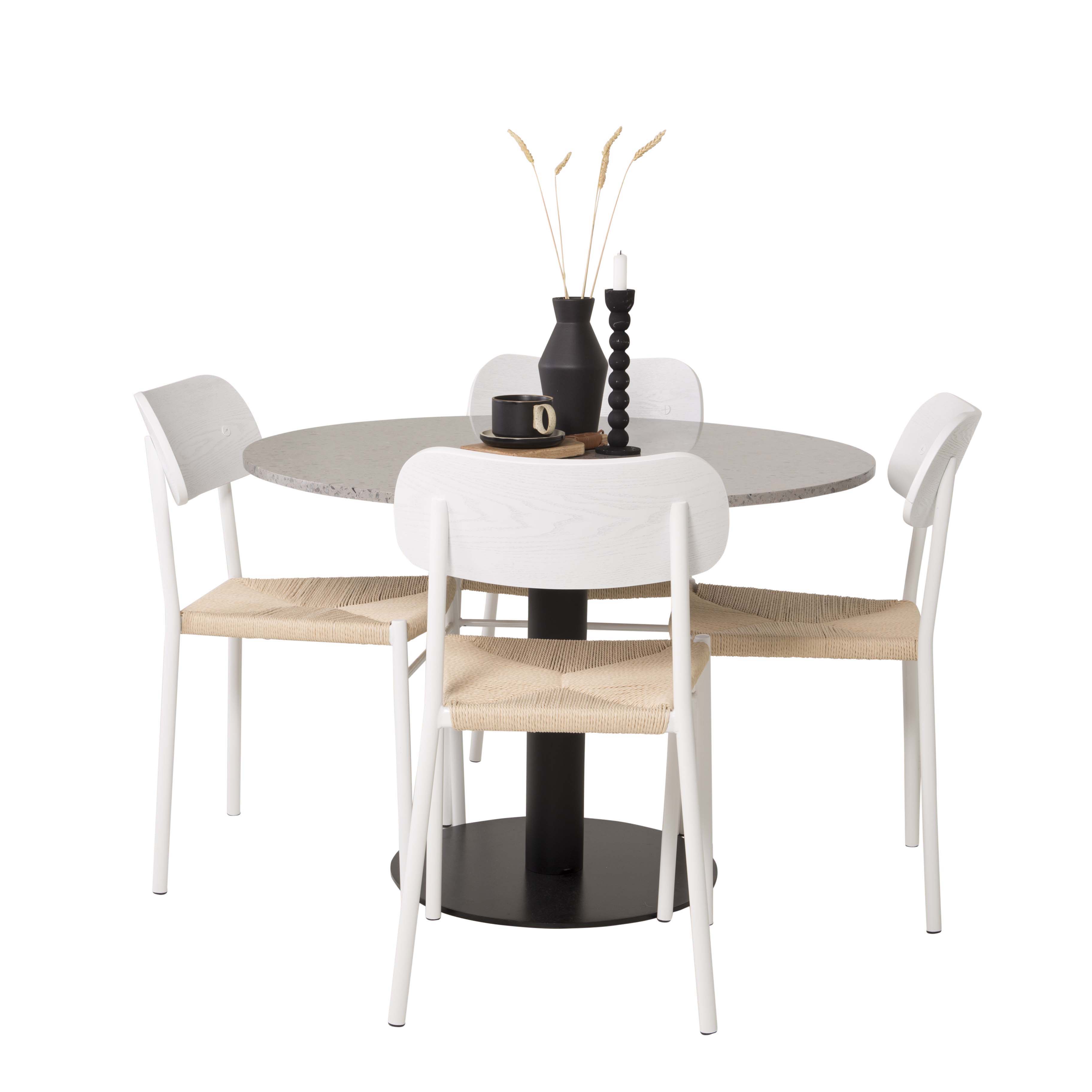 Matgrupp Venture Home Roxanna Grå Bord med 4 Peggy Stolar