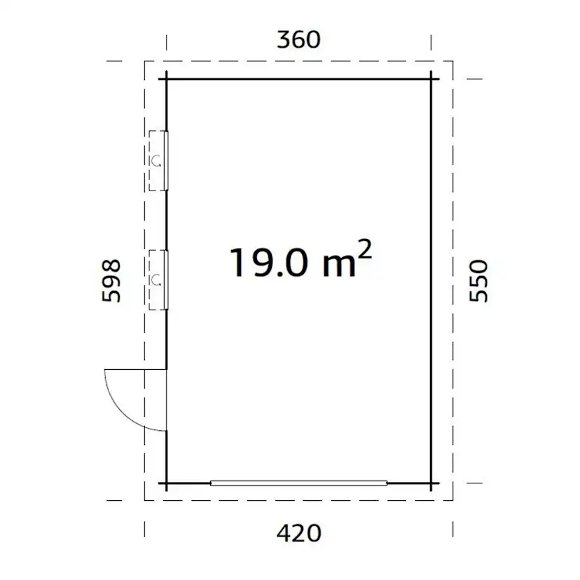 Garage Palmako Rasmus Kit 19,8 m2