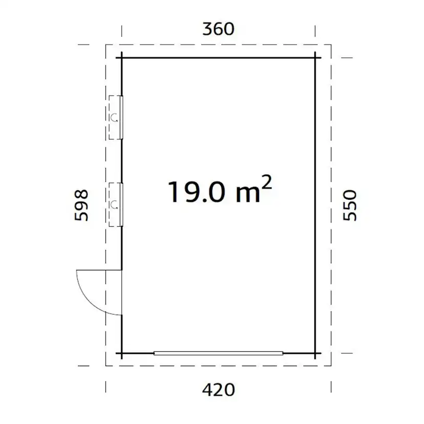 Garage Palmako Rasmus Kit 19,8 m2