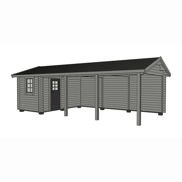 Carport Baseco Grannäs 31 m² med Förråd & Sadeltak