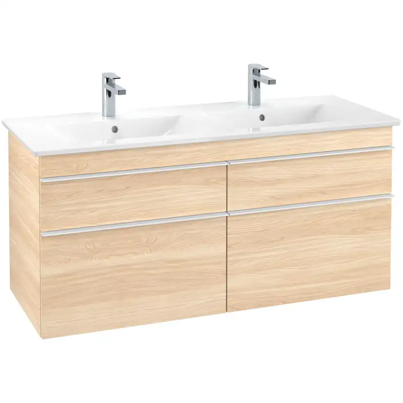 Tvättställsskåp Villeroy & Boch Venticello 125 cm med 4 Lådor för Dubbla Tvättställ