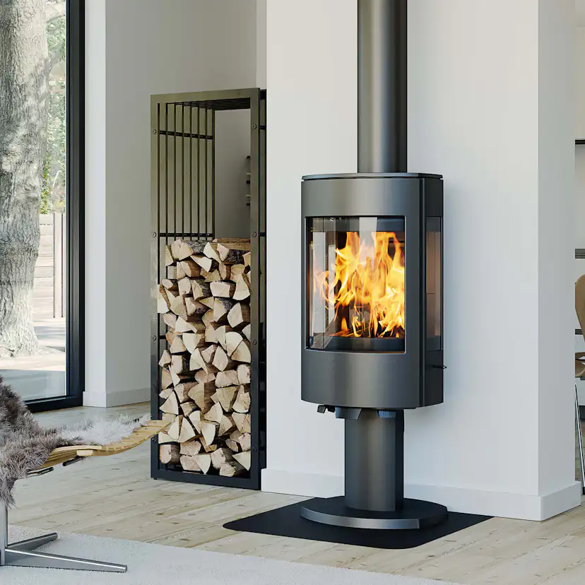 Vedkamin på Pelare Dovre Astro 4 Svart - Modern Braskamin