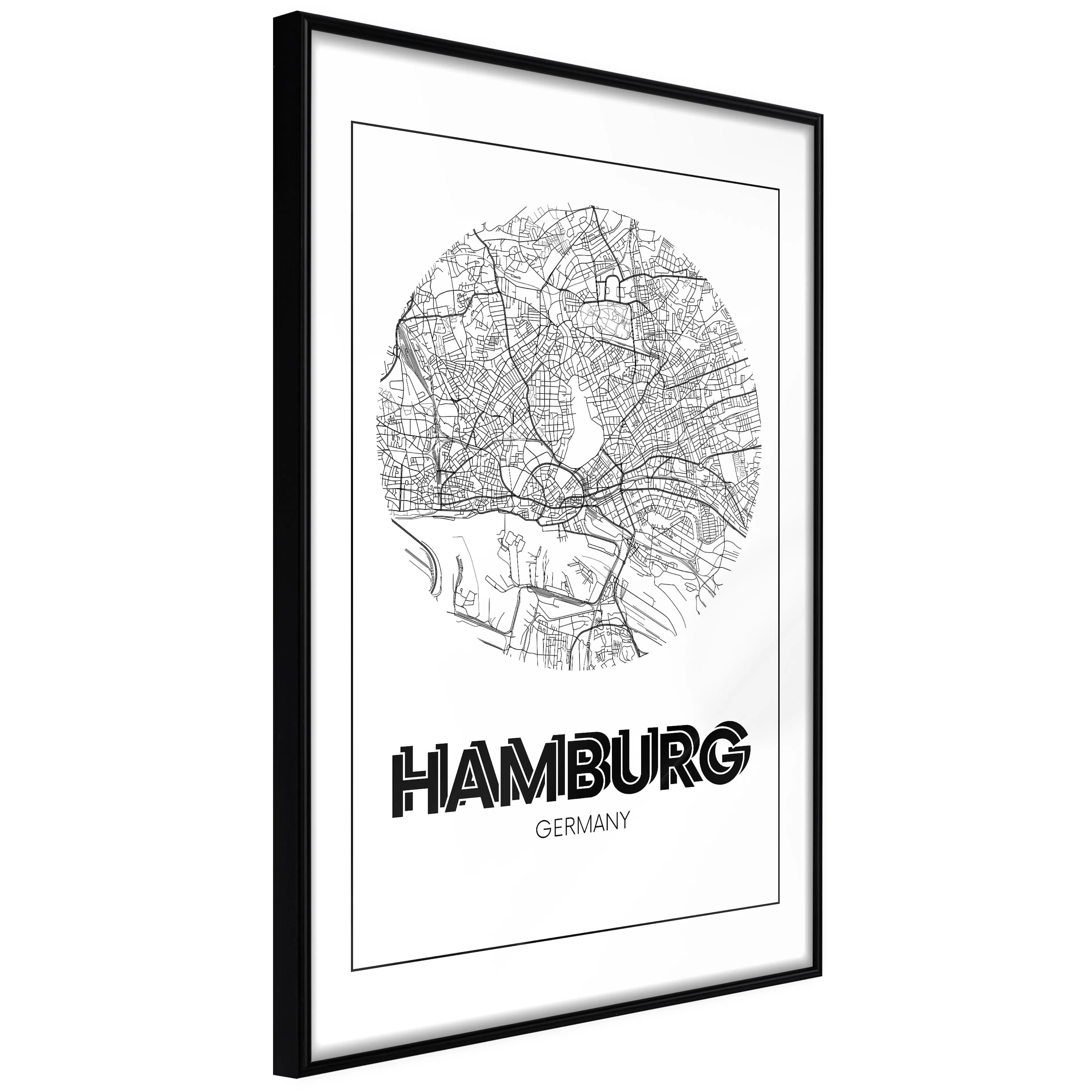 Affisch - Retro Hamburg [Poster] 20x30 Svart ram, 20x30 cm