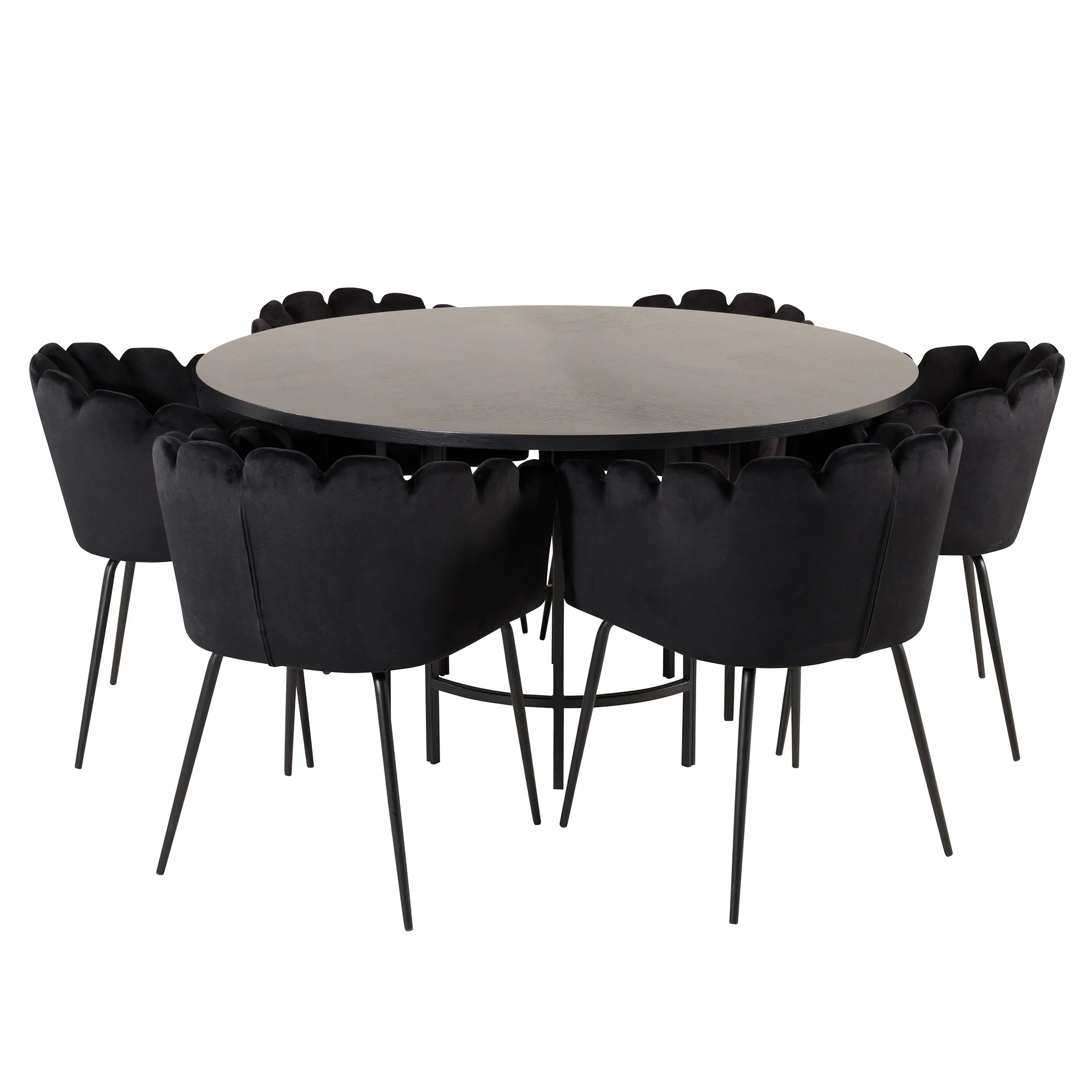 Matgrupp furniture/fashion Copenhagen med 6 Svarta Limhamn Stolar