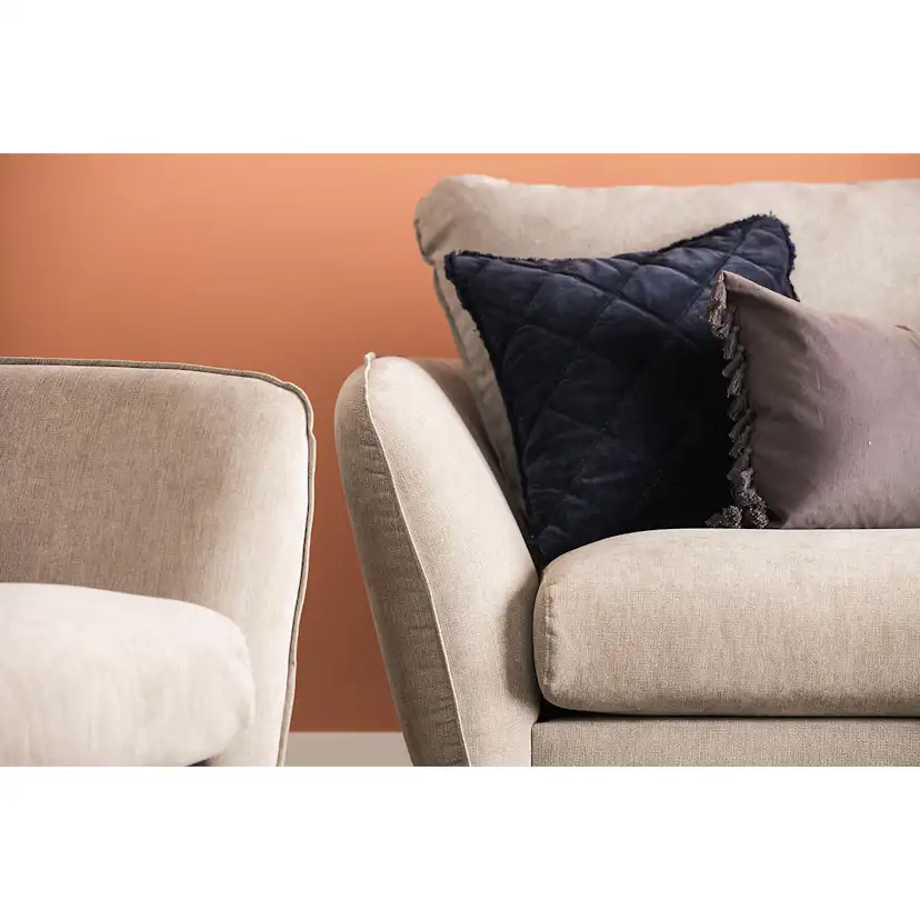 Trend Lyx 3-sits Soffa Beige, Svarta ben