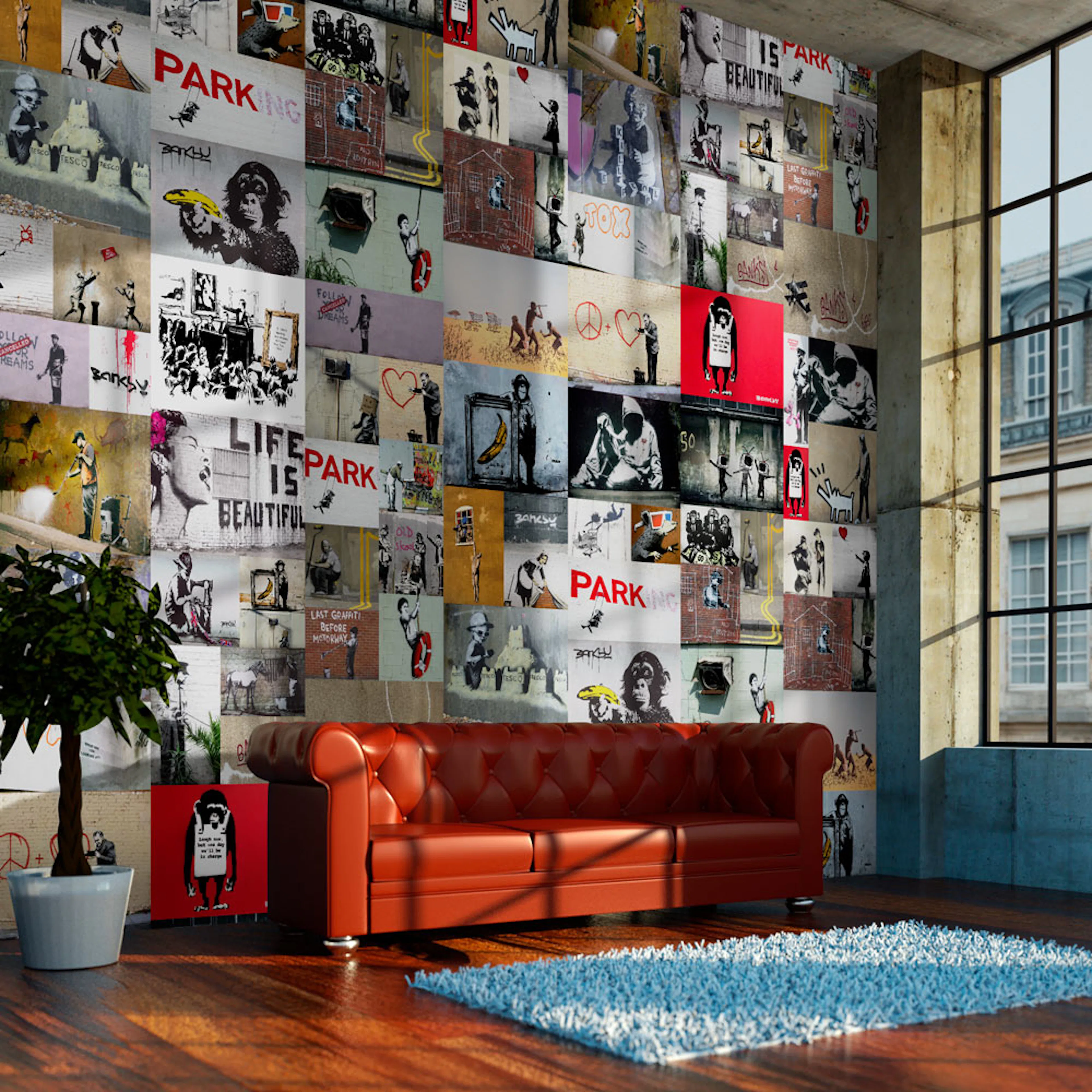 Fototapet Arkiio Banksy a collage 50x1000 cm