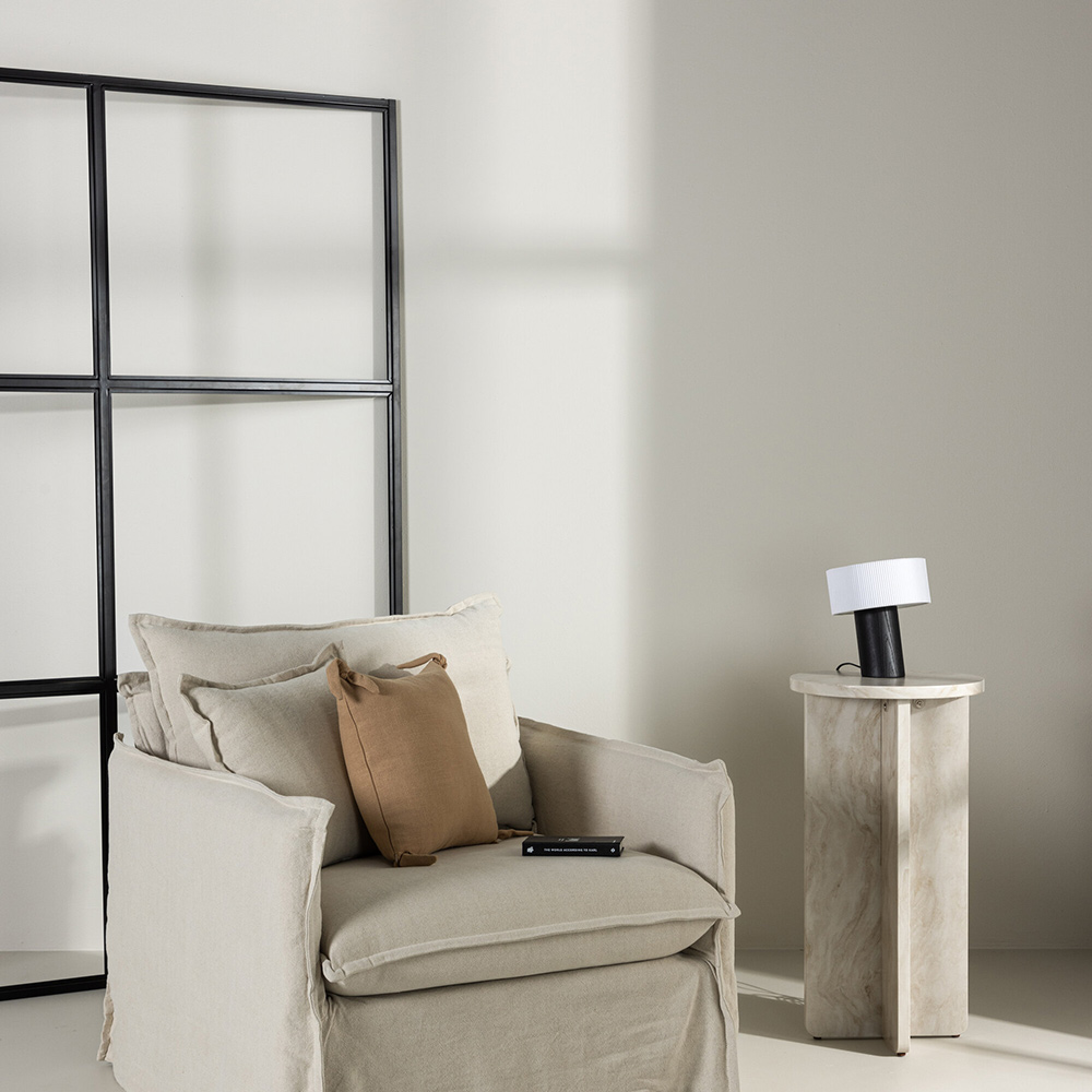 Nova 1-seat - Wood / Beige Linen Beige