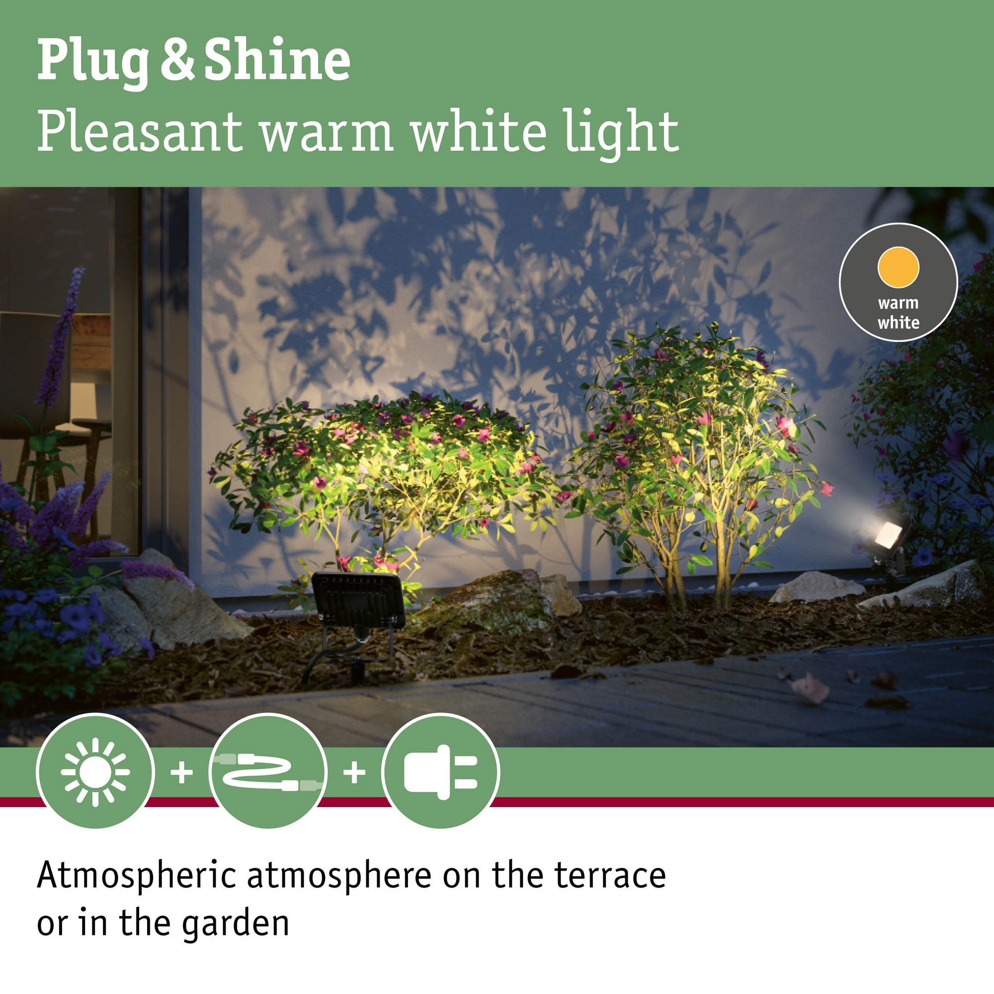 Spotlight Paulmann Flood Plug & Shine LED IP65 24V Bredd: 103 mm