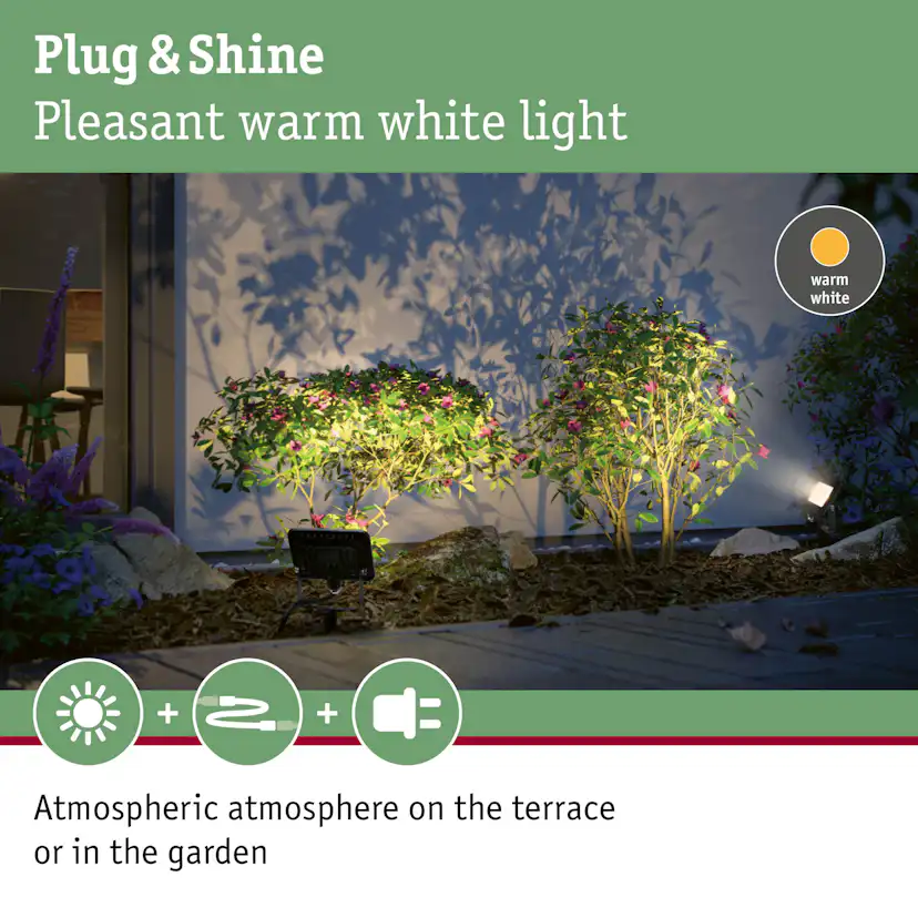 Spotlight Paulmann Flood Plug & Shine LED IP65 24V Bredd: 103 mm