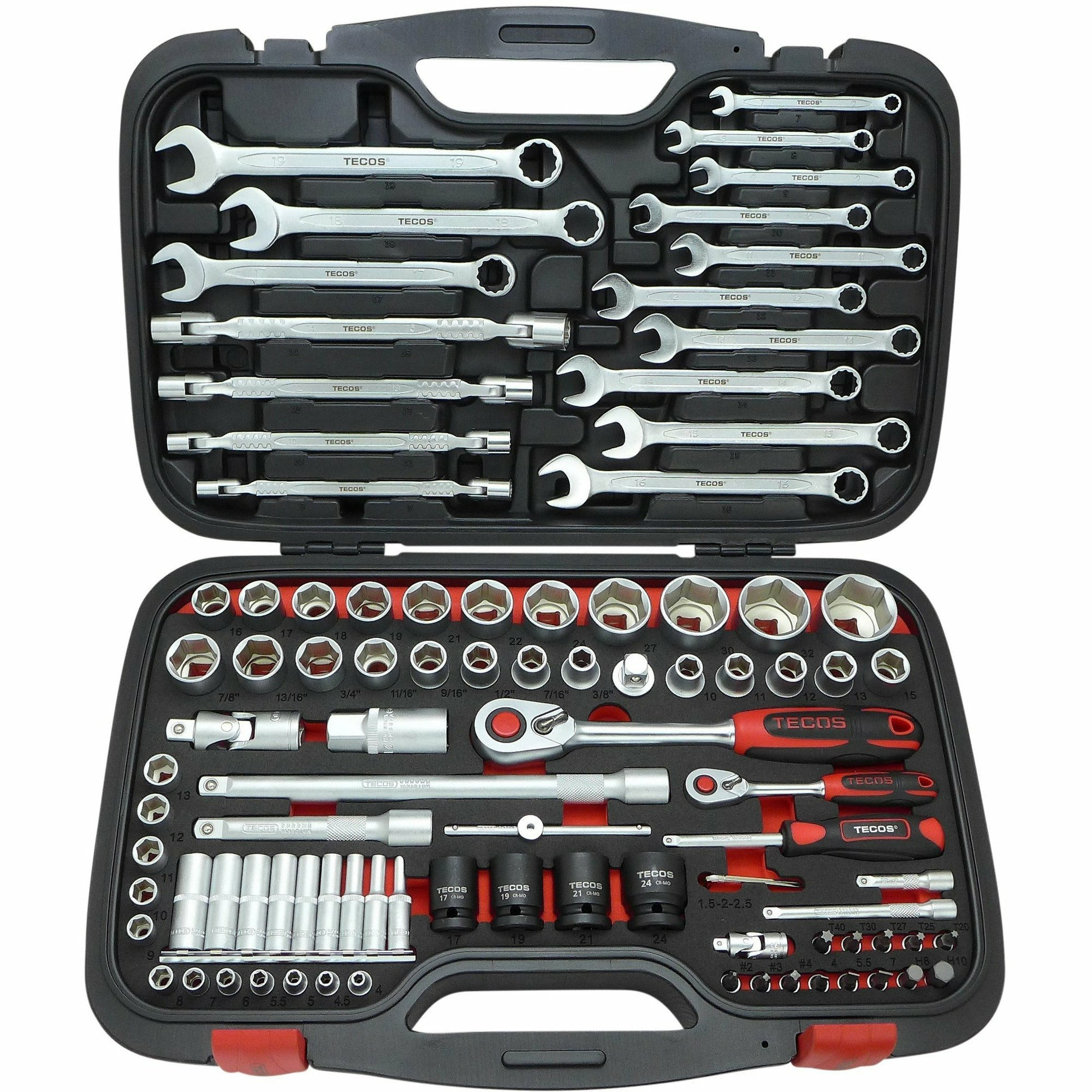 Hylsnyckelset Tecos T-2094 1/2 Tum+1/4 Tum