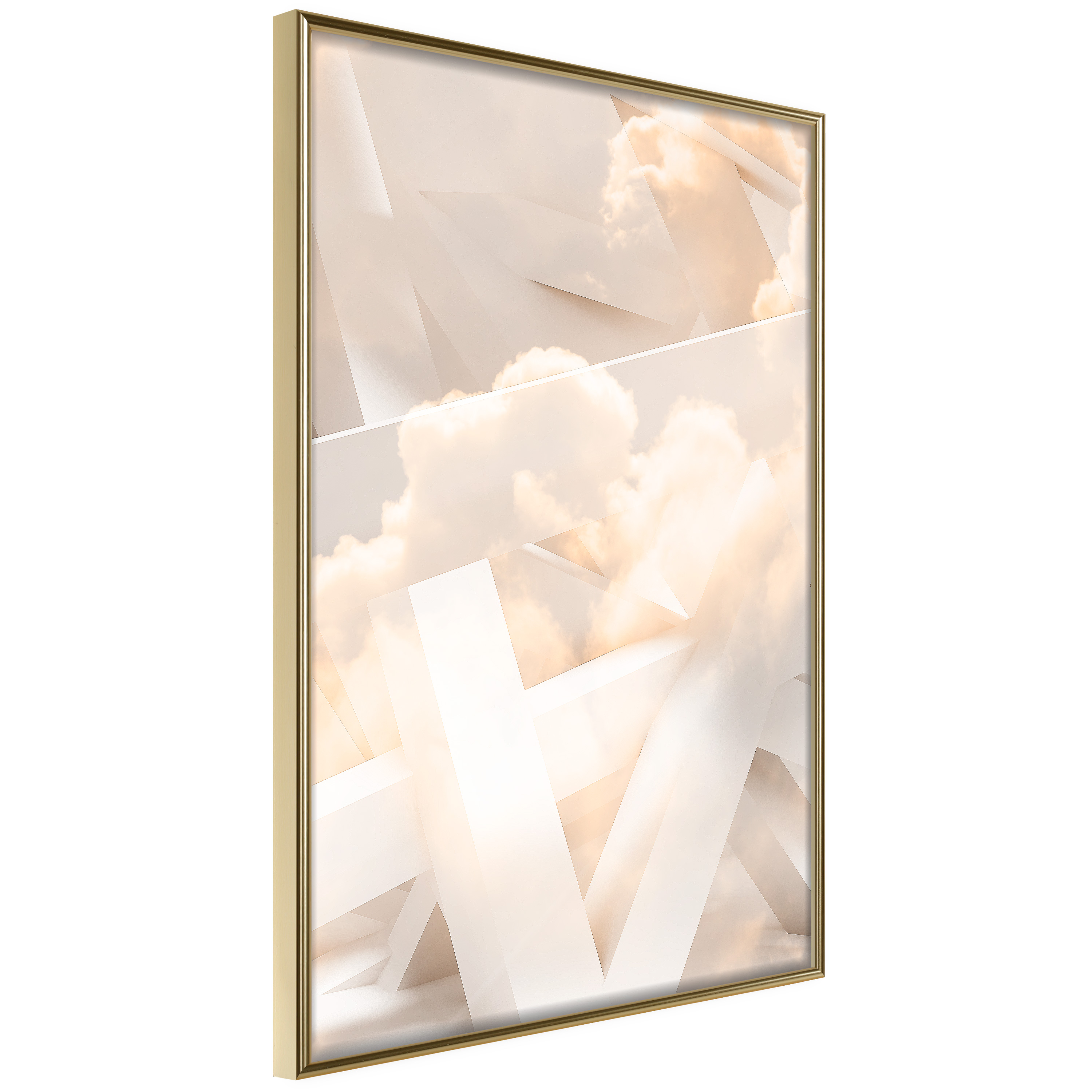 Affisch - Abstraction with Clouds [Poster] 20x30 Guld ram, 20x30 cm