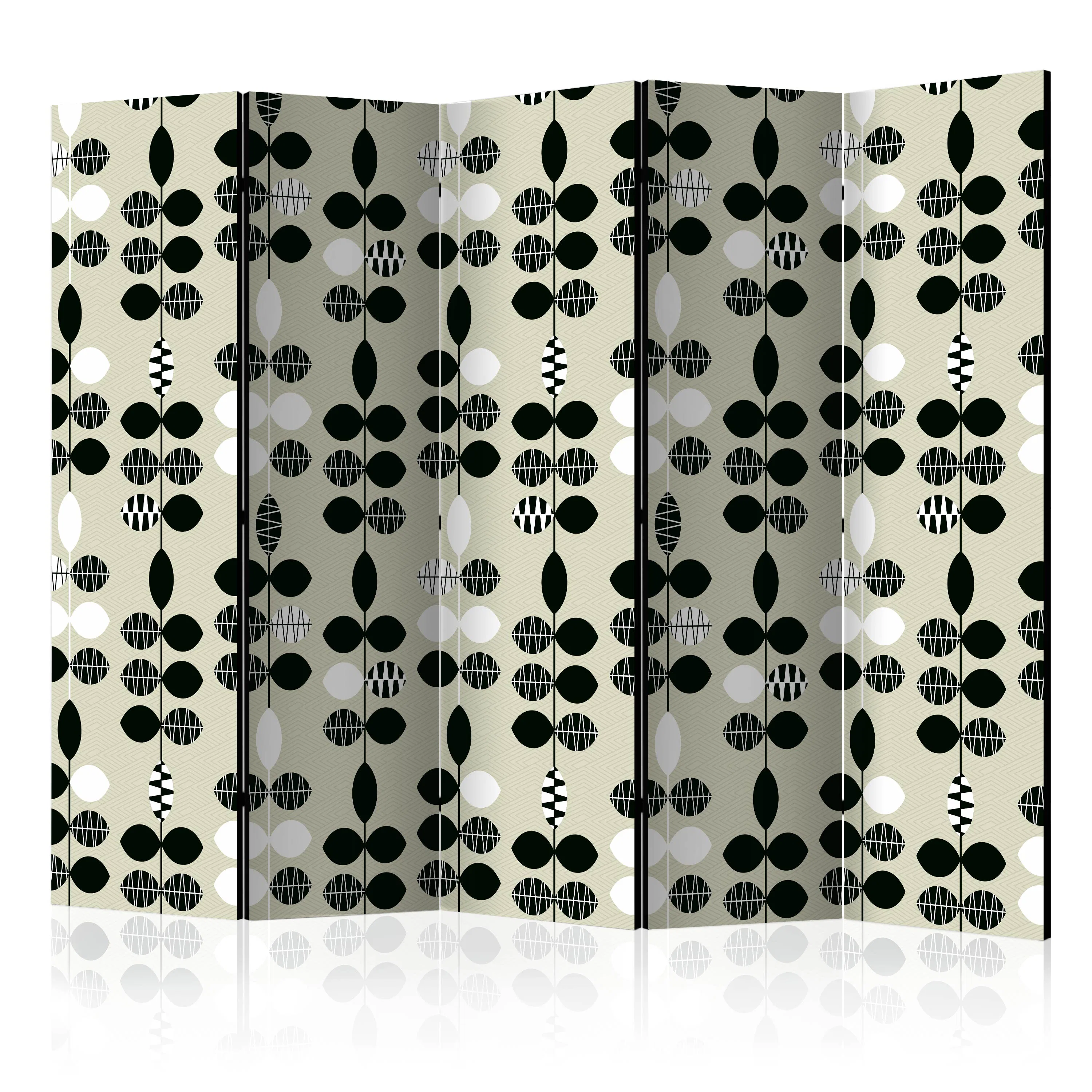 Rumsavdelare Skärmvägg Arkiio Black and White Dots II 225x172 cm