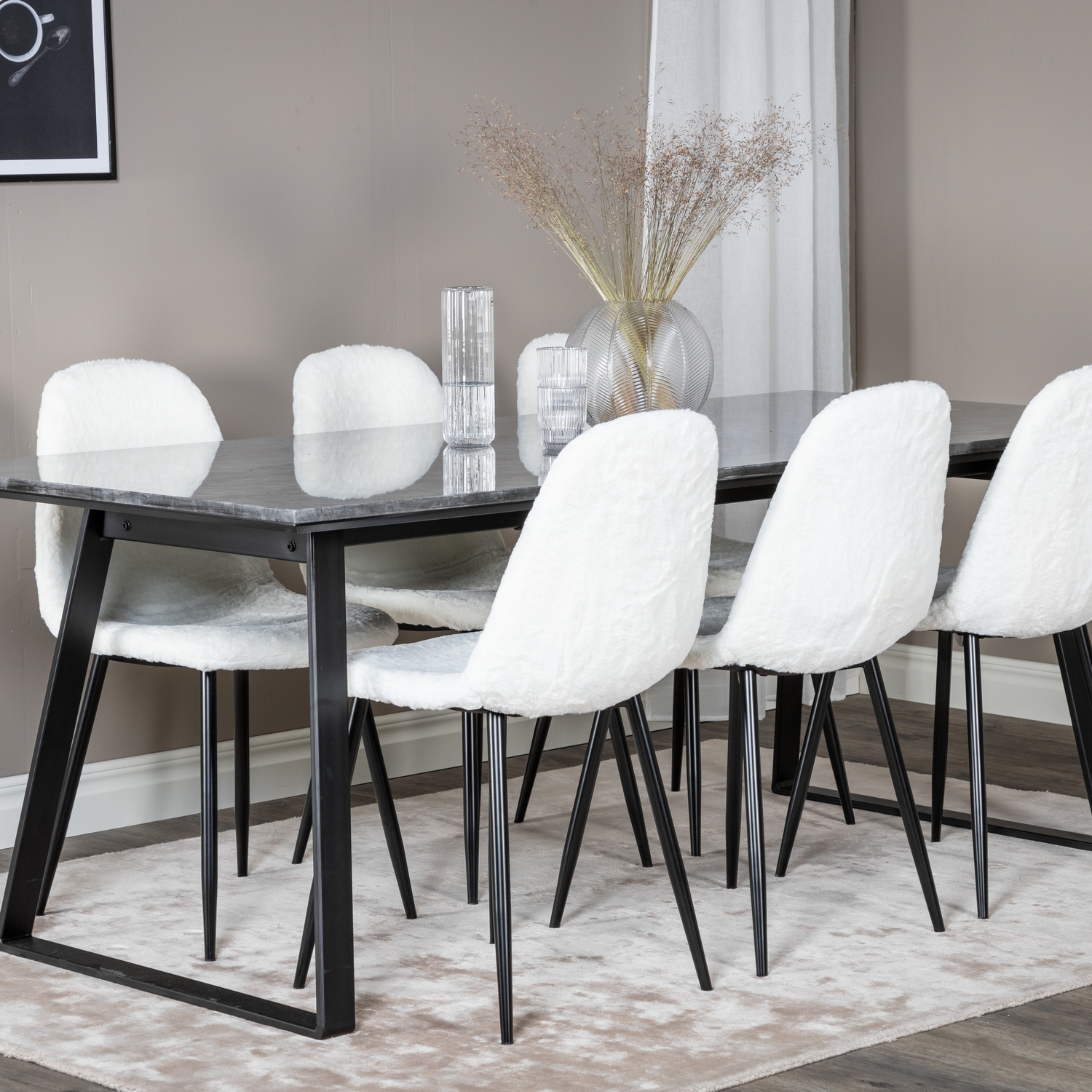 Matgrupp Venture Home Estelle med 6 Pooya Stolar PolyEstelletyg