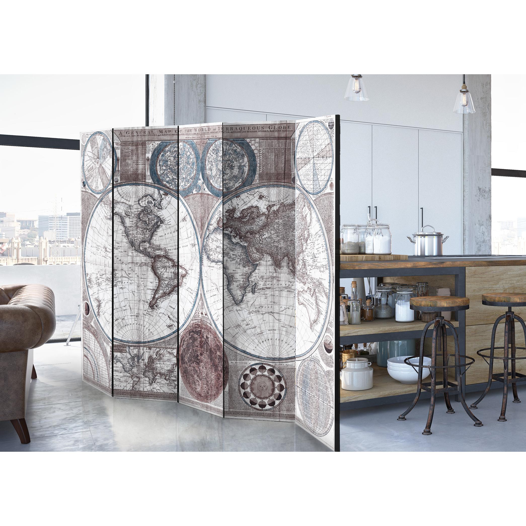 Rumsavdelare Skärmvägg Arkiio Terraqueous Globe 225x172 cm