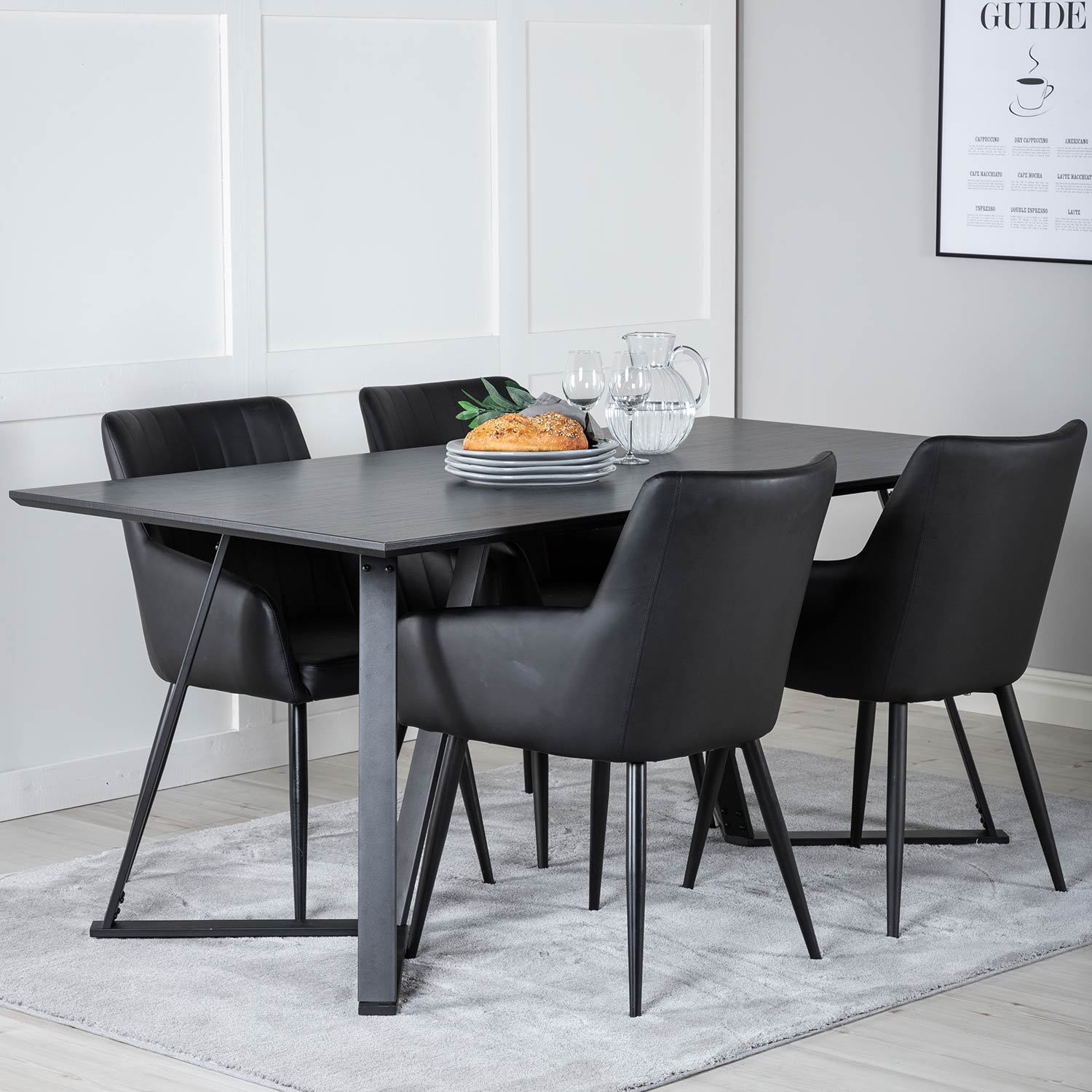 Matgrupp Venture Home Madde med 4 Corina Stolar Konstläder