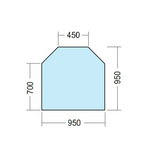 Golvglas Kaminexperten 950 x 950 sexkantig