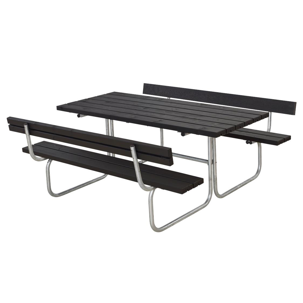 Classic Bord-bænkesæt m/ 2 ryglæn B:177 L:177 H:75 cm BxLxH: 1770x1770x750 mm, Ryggstöd på båda bänkarna