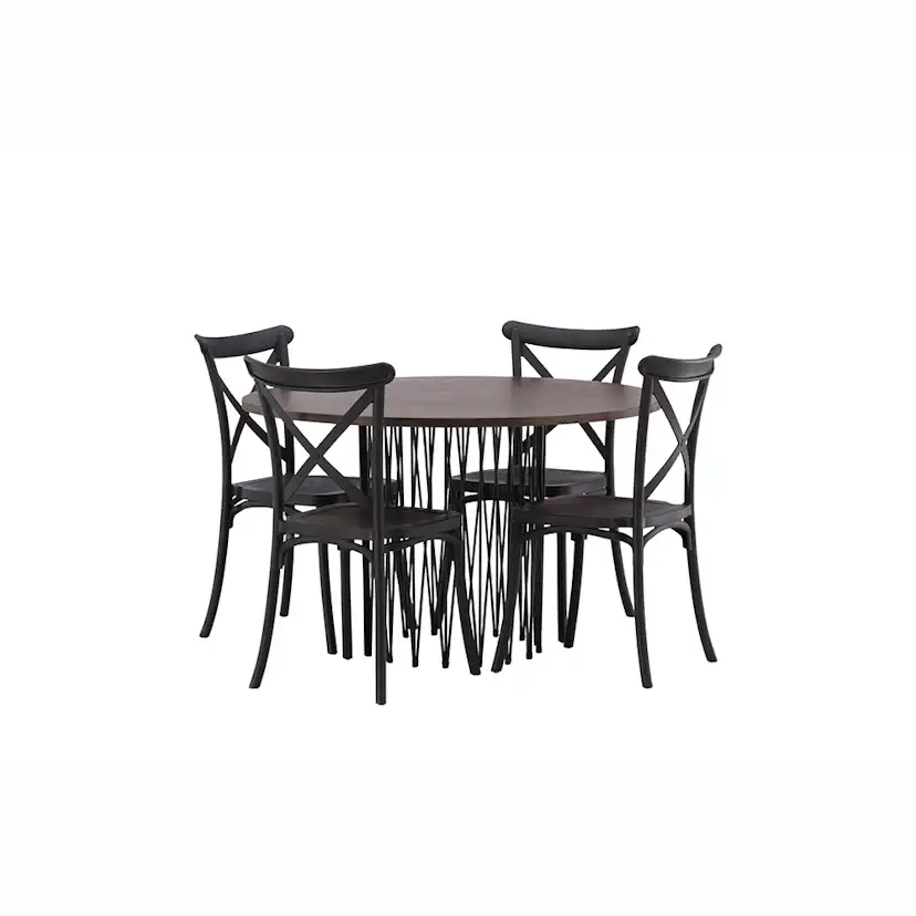Matgrupp furniture/fashion Stone Rund med 4 Crosett Stolar