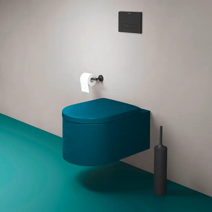 WC vägg, Ytterfärg Grönblå Matt 570 mm Grönblå
