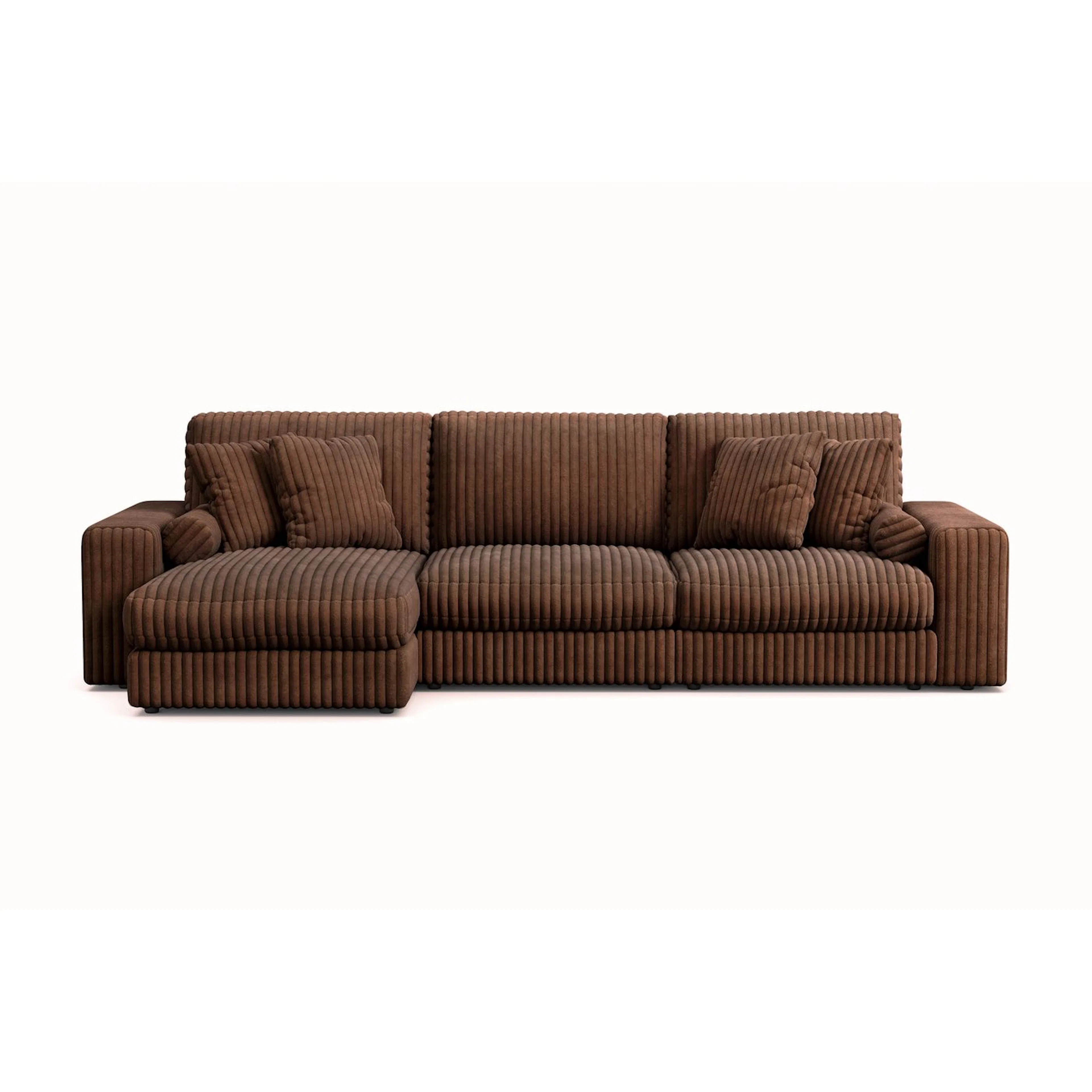 Divansoffa Andrarum Adelsö by Gynning 5-sits Vändbar L-formad Djup i TygxVito 45, Mörkbrun Manchester