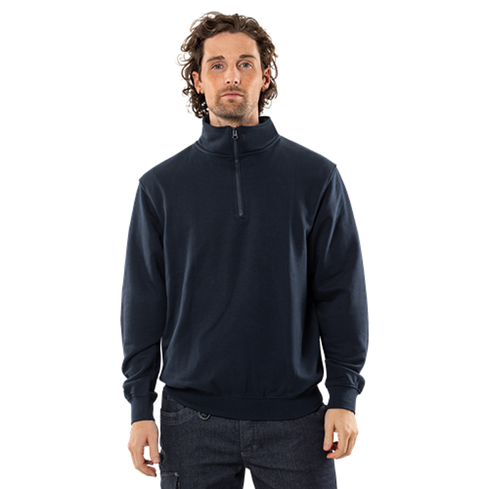 SWEATSHIRT KORT ZIP 1737 SWB Färg: Marin, Storlek: S