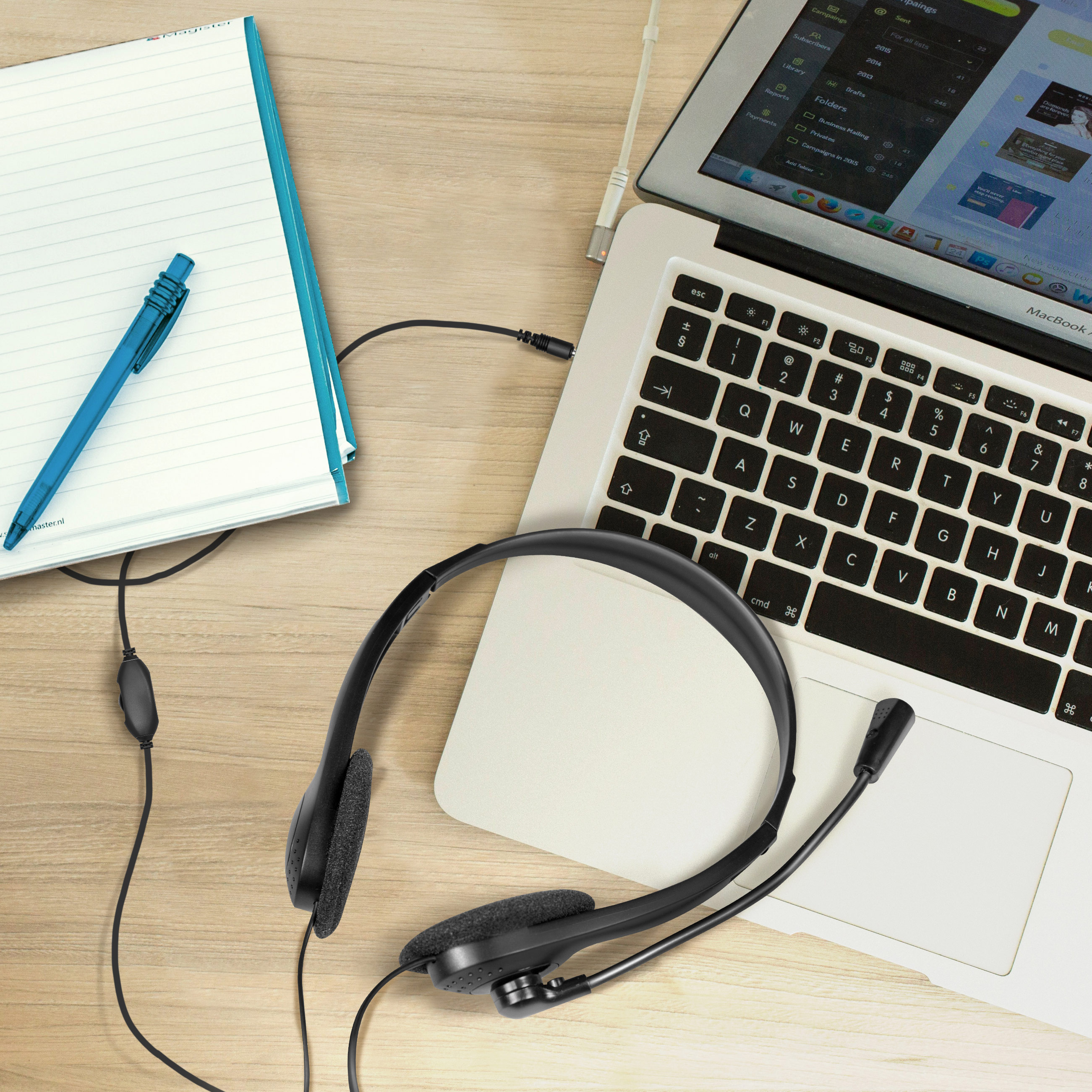 PC-headset LogiLink Stereo Med Mikrofon 1x3,5mm-kontakt