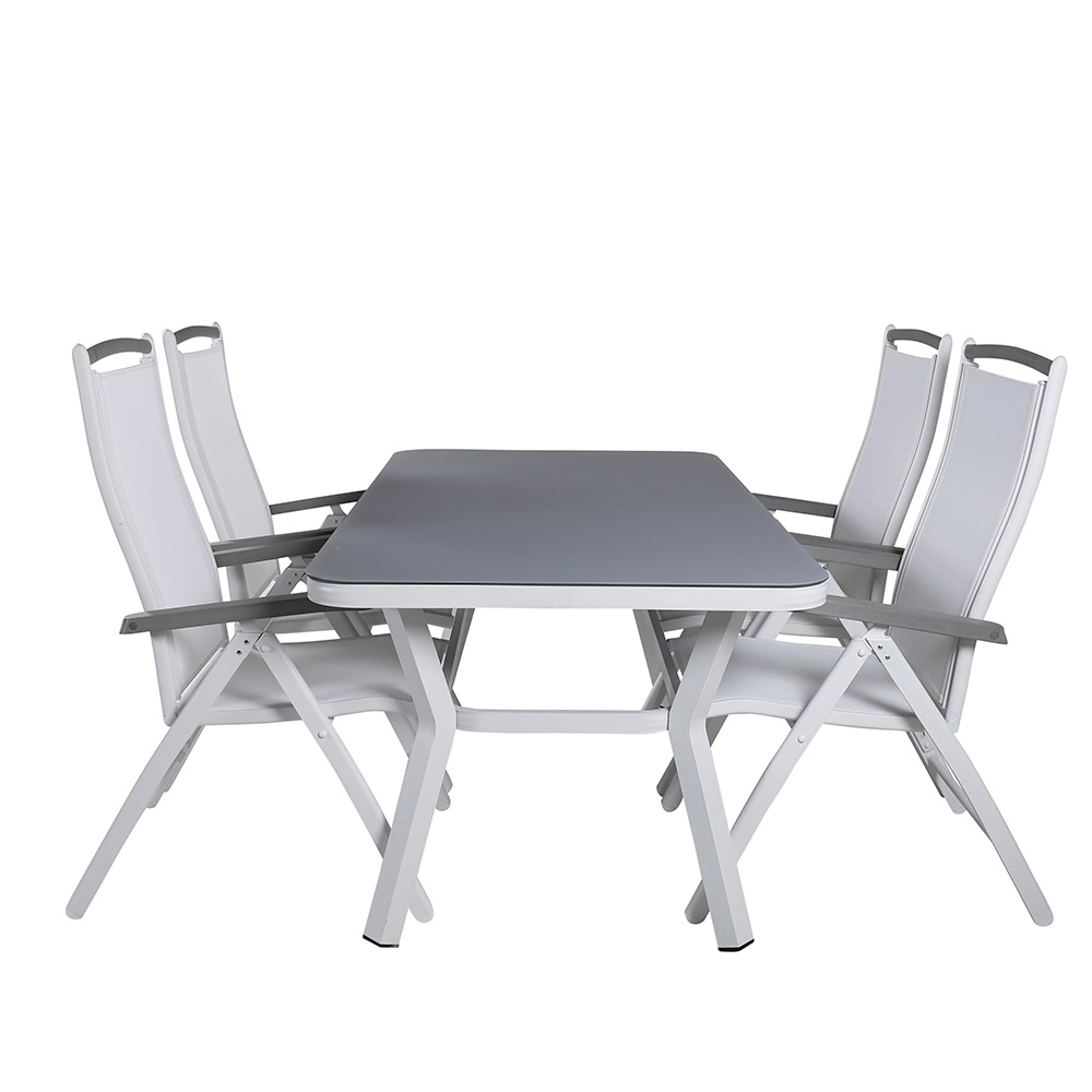 Matgrupp Venture Home Vyn med 4 Arz Matstolar Vit