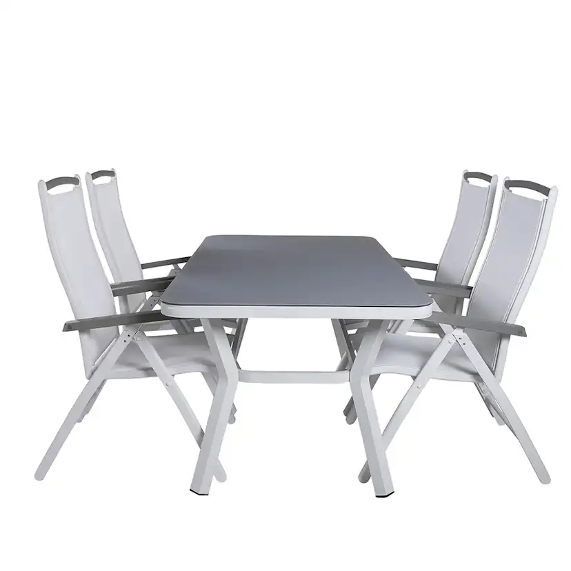 Matgrupp Venture Home Vyn med 4 Arz Matstolar Vit