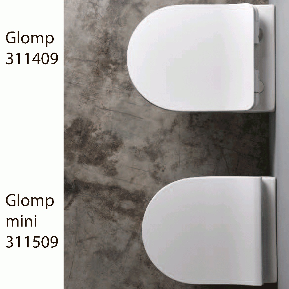 Vägghängd Toalettstol Lavabo Glomp Mini Rimless Vit Vit