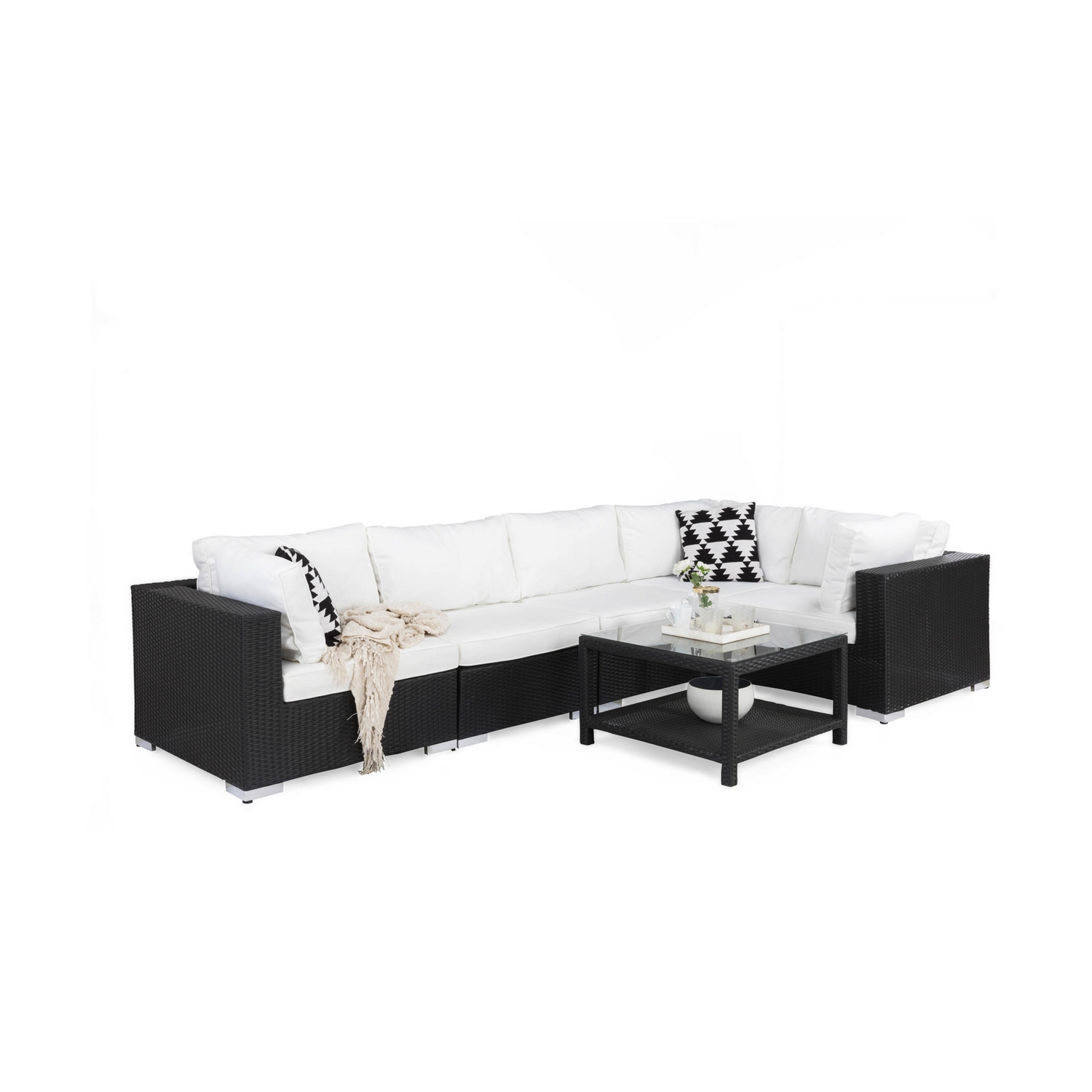 Loungegrupp Comfort Garden Bahamas 5-sits med Armstöd och Bord 75x75