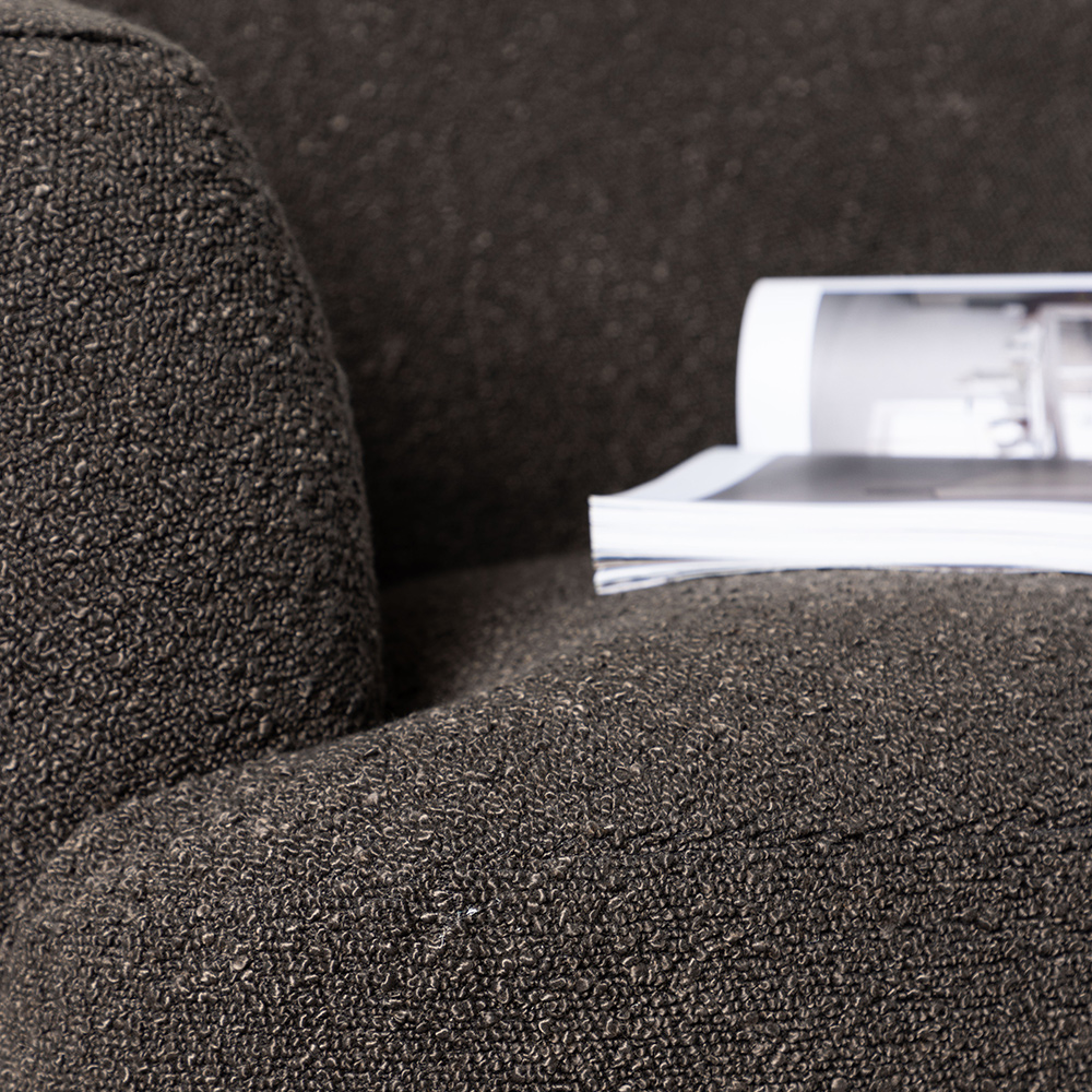 Derry Single Sofa - Black / Coffee/Grey Boucle Svart