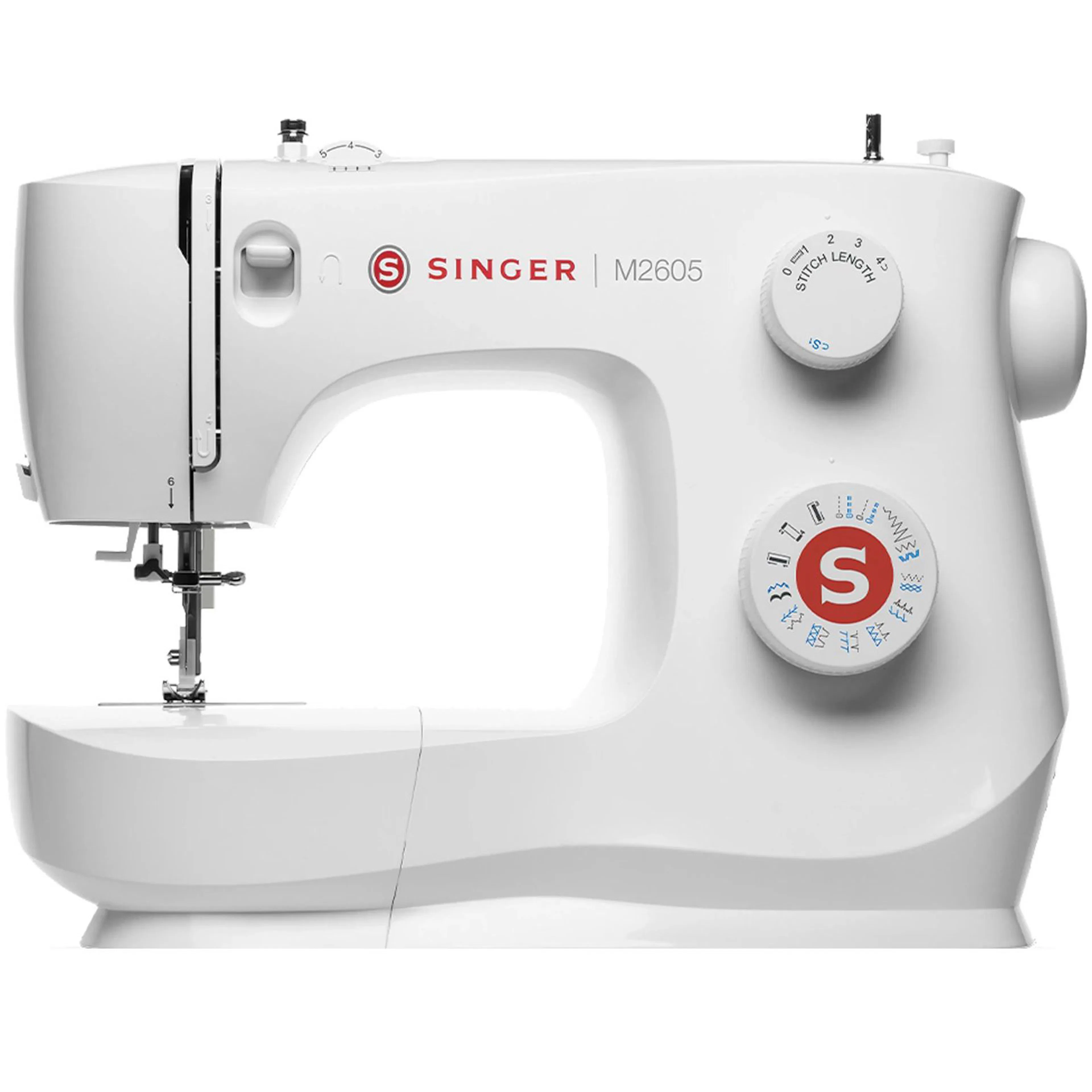 Symaskin Singer M2605 Vit LED med 21 Sömmar & Justerbar Stygnlängd