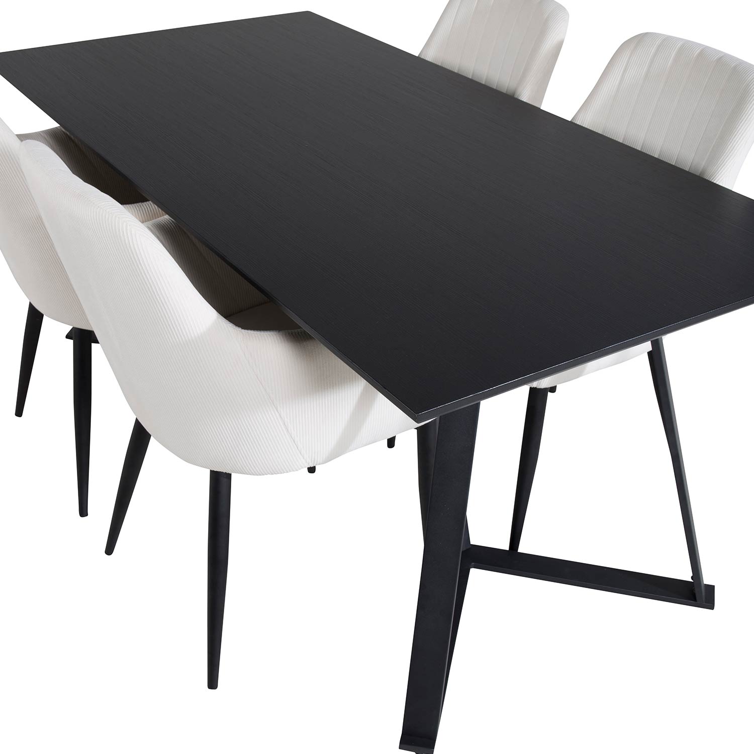 Marina Table - Black top /Comfort Chair - Beige / Black_4 Svart/Beige