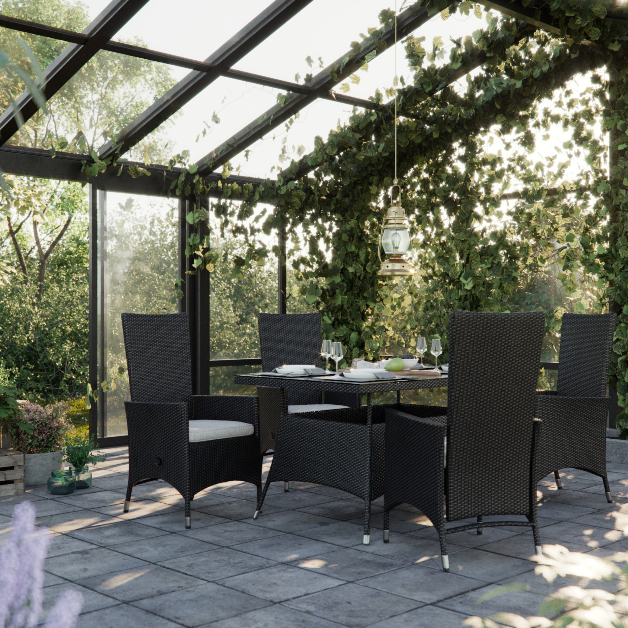 Matgrupp Comfort Garden Thor Matgrupp Utomhus 140x90 med 6 Jenny Fåtölj Ställbar m Dyna