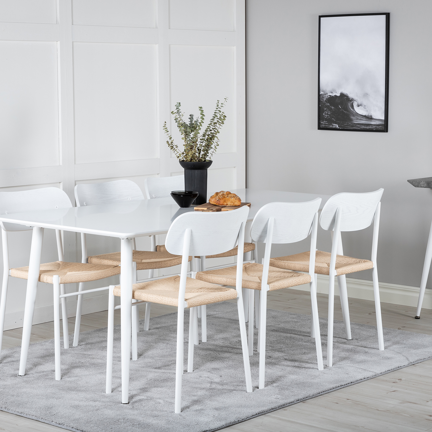 Matgrupp Venture Home Pobbie med 6 Peggy Stolar Vit