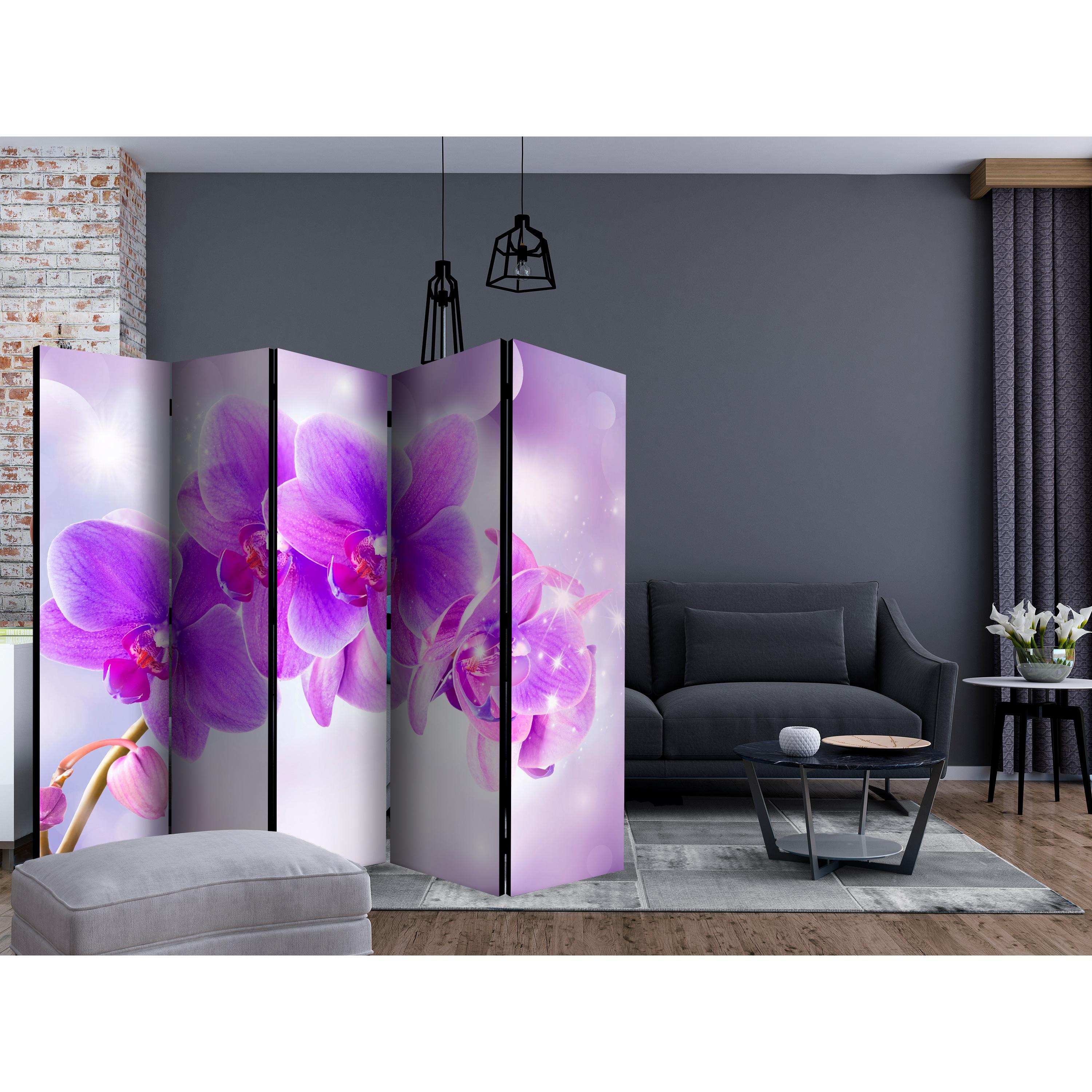 Rumsavdelare Skärmvägg Arkiio Purple Orchids II 225x172 cm