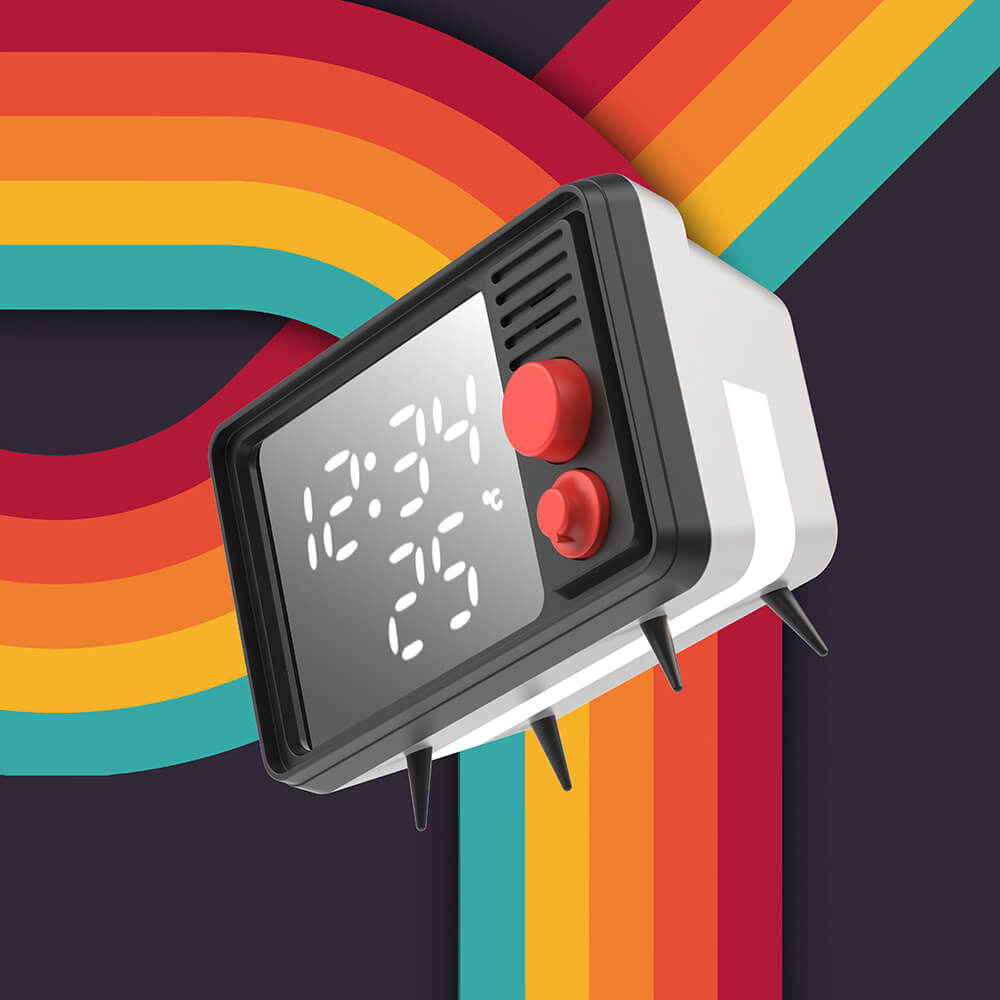 Högtalare Väckarklocka Mobility On Board Med Ljus TV Retro