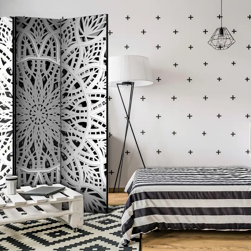 Rumsavdelare Skärmvägg Arkiio White Mandala 135x172 cm
