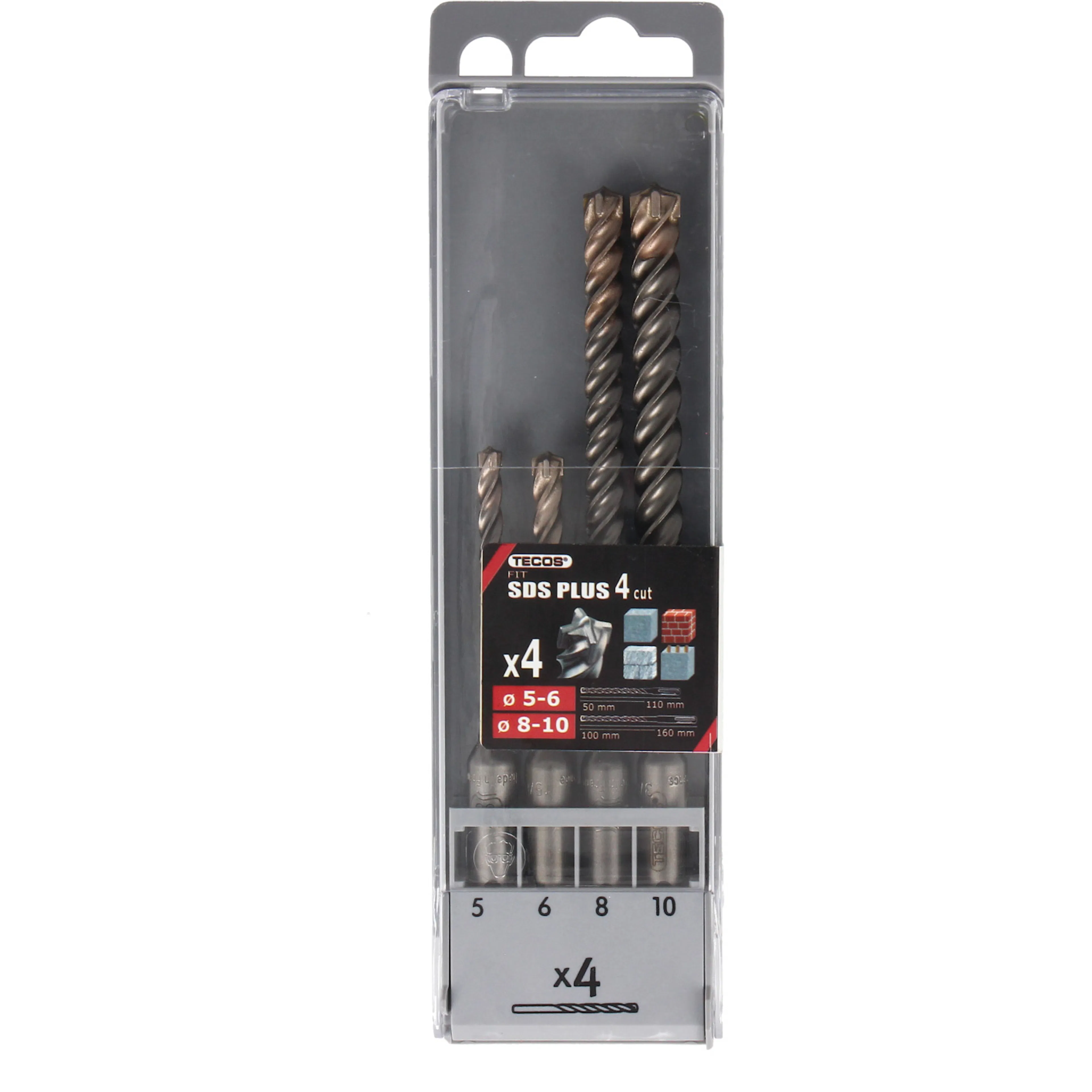 SDS Plus set Tecos 4-skär 5-10 mm