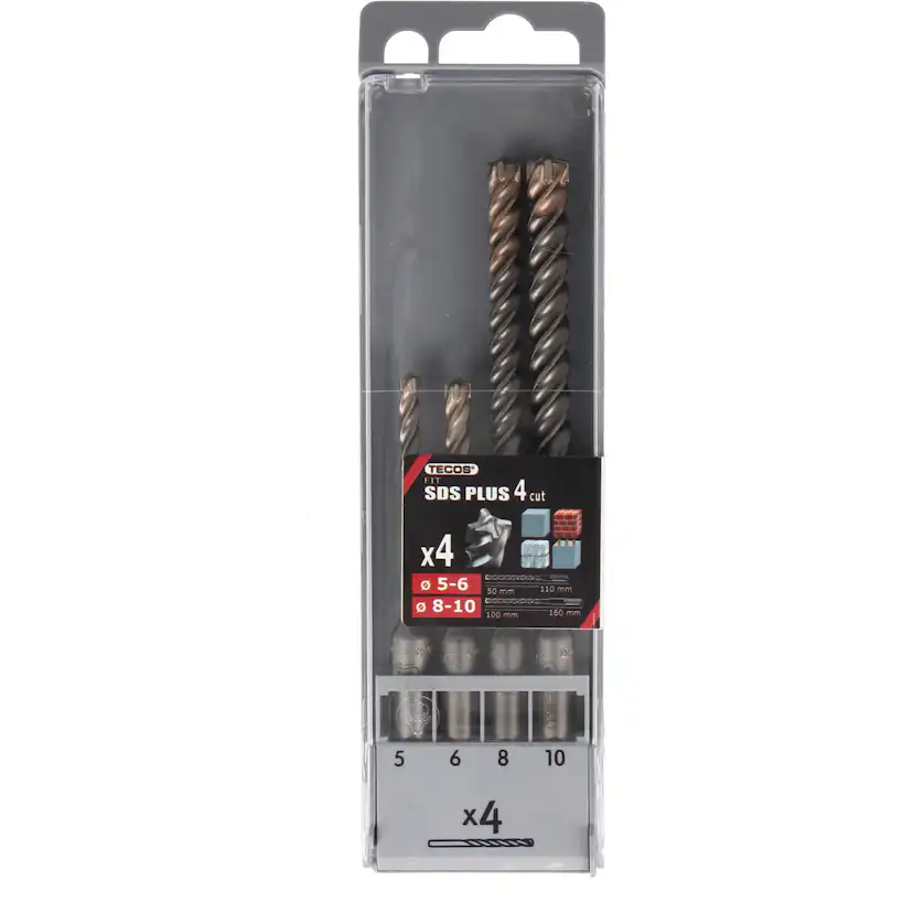 SDS Plus set Tecos 4-skär 5-10 mm