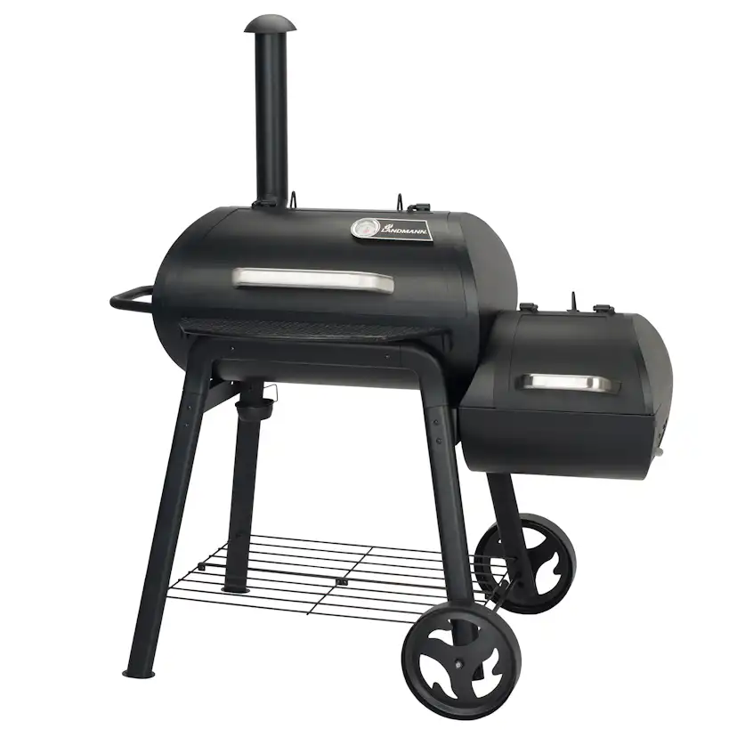 Kolgrill Landmann Vinson 200 Svart med Varmhållningsgaller & Integrerad Termometer