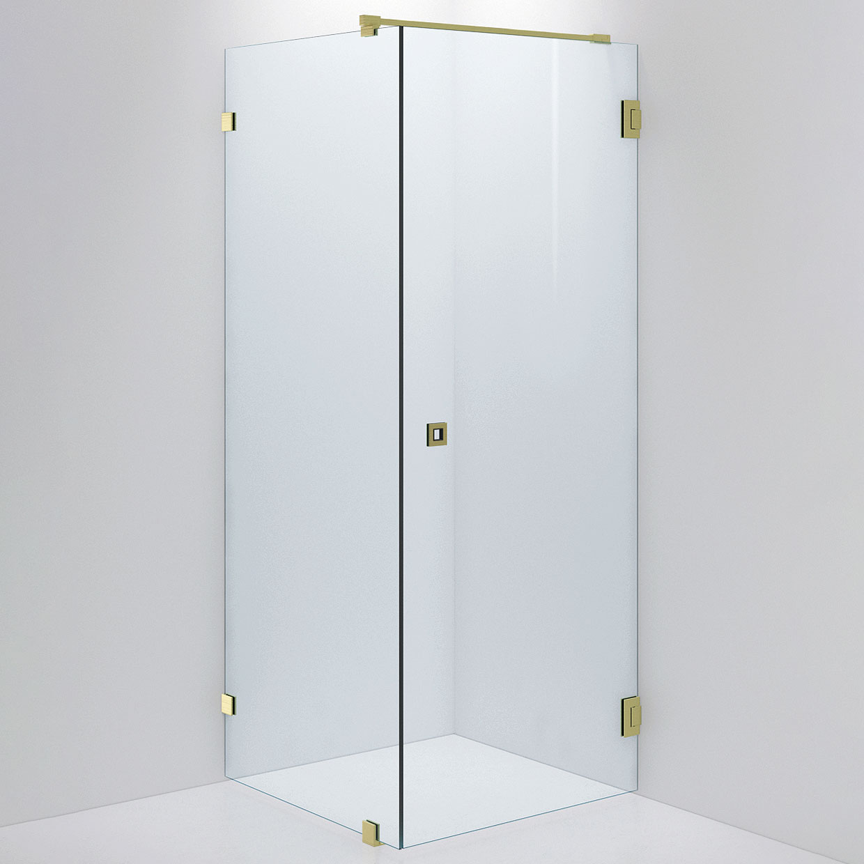 Duschvägg ARC 13 Original,Clear, Brushed Brass,Dörr 800(A), 800x800 mm, Borstad Mässing
