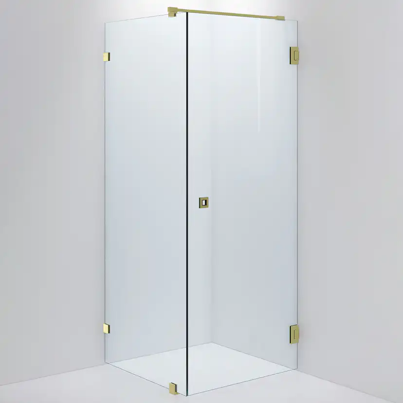 Duschvägg ARC 13 Original,Clear, Brushed Brass,Dörr 800(A), 800x800 mm, Borstad Mässing