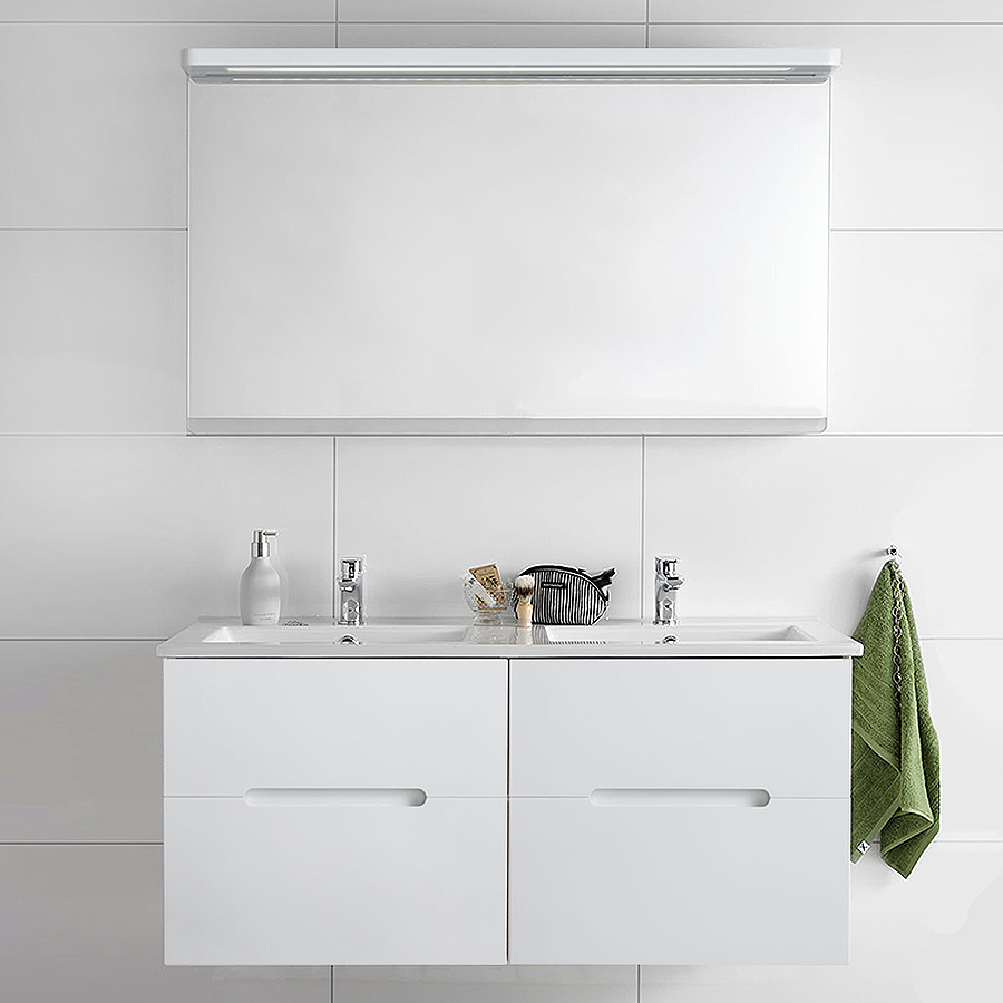 Möbelpaket Hafa Sun Vit Matt Spegel Dubbel