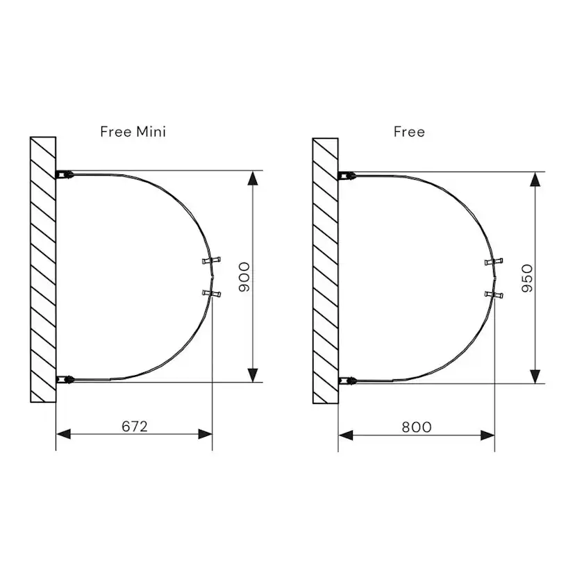 Duschhörn Arrow Free Mini Klarglas 672x672 mm