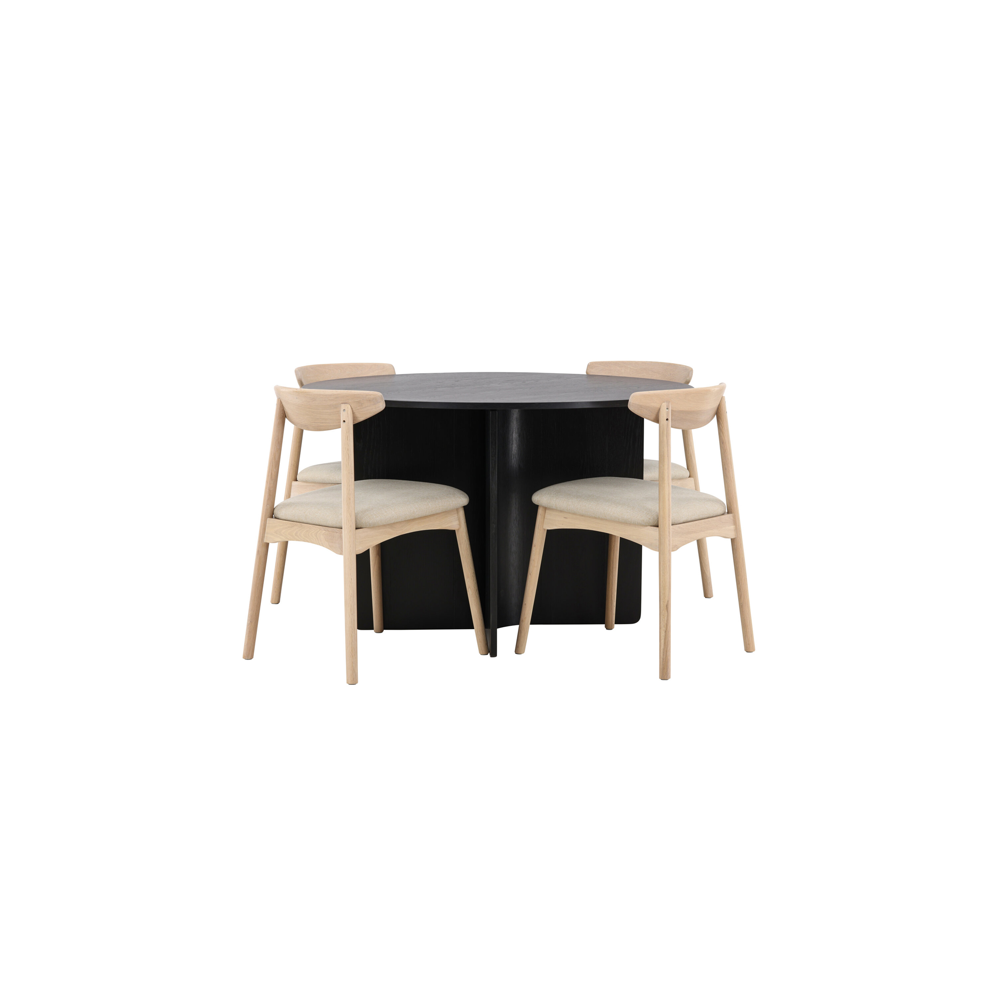 Matgrupp Venture Home Tyresö Matbord Ø120 cm cm med 4st Ven Matstolar