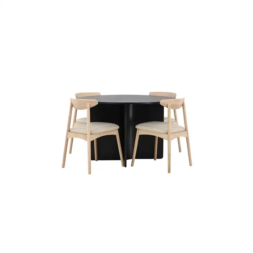 Matgrupp Venture Home Tyresö Matbord Ø120 cm cm med 4st Ven Matstolar