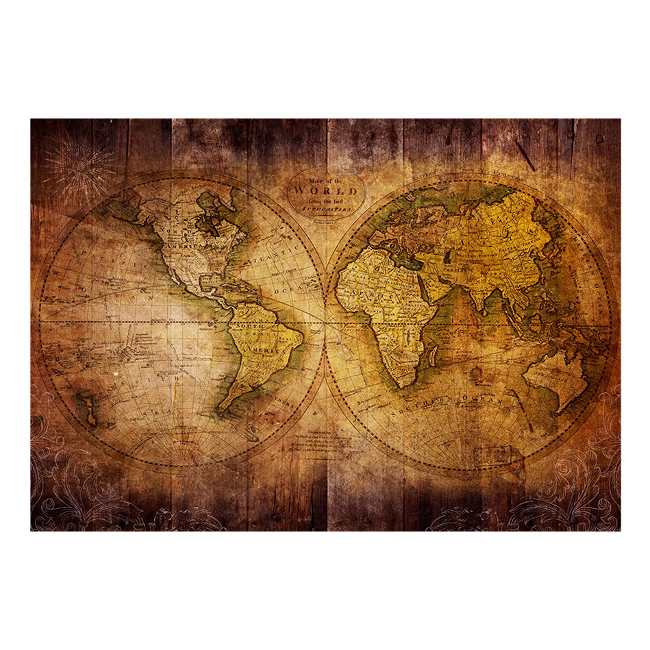 World on old map 100x70 Storlek: 100x70 cm