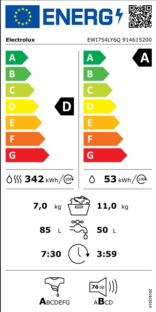 Kombi tvätt/tork Electrolux EWI754LY6Q